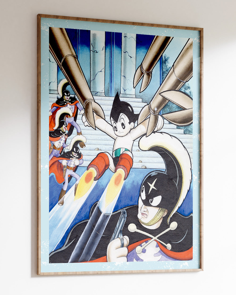Astro Boy Column Art Print #colour_Pale Blue