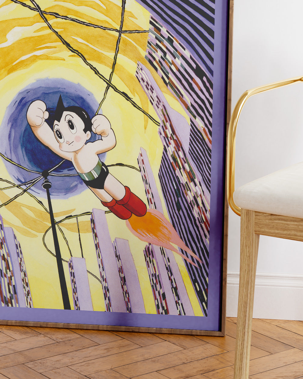 Astro Boy Wires Art Print #colour_Purple