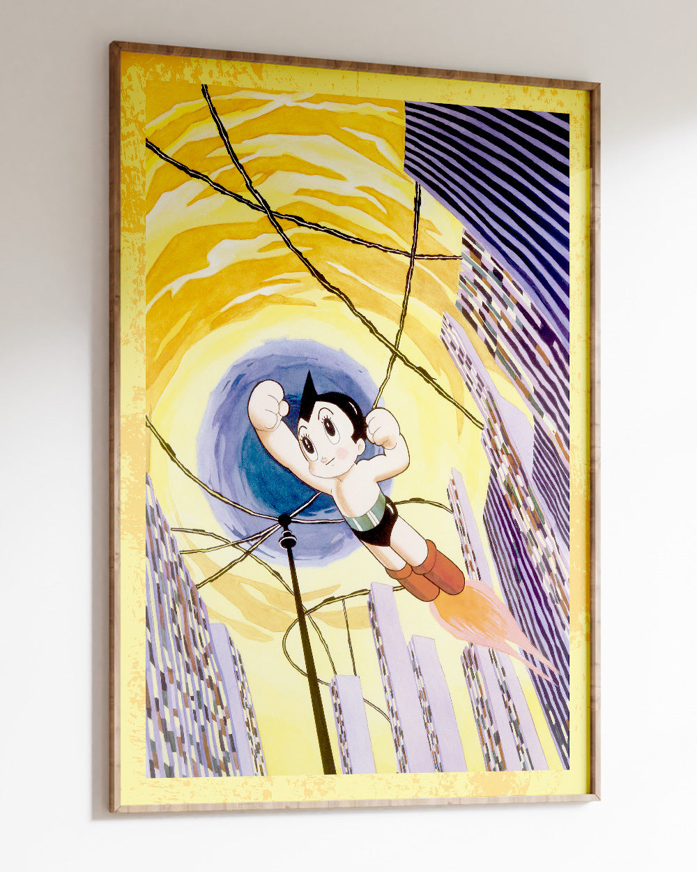 Astro Boy Wires Art Print #colour_Yellow