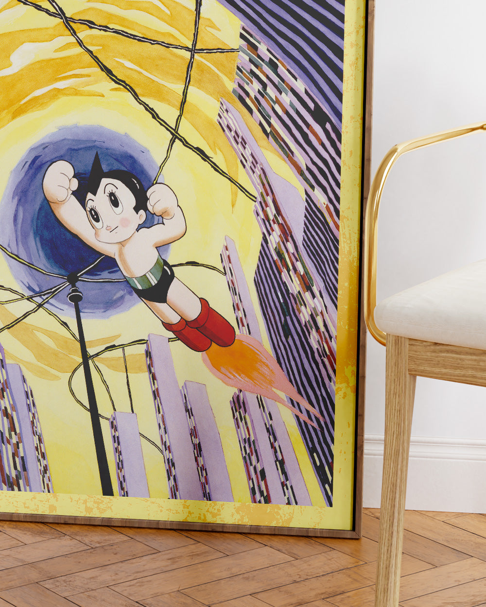 Astro Boy Wires Art Print #colour_Yellow
