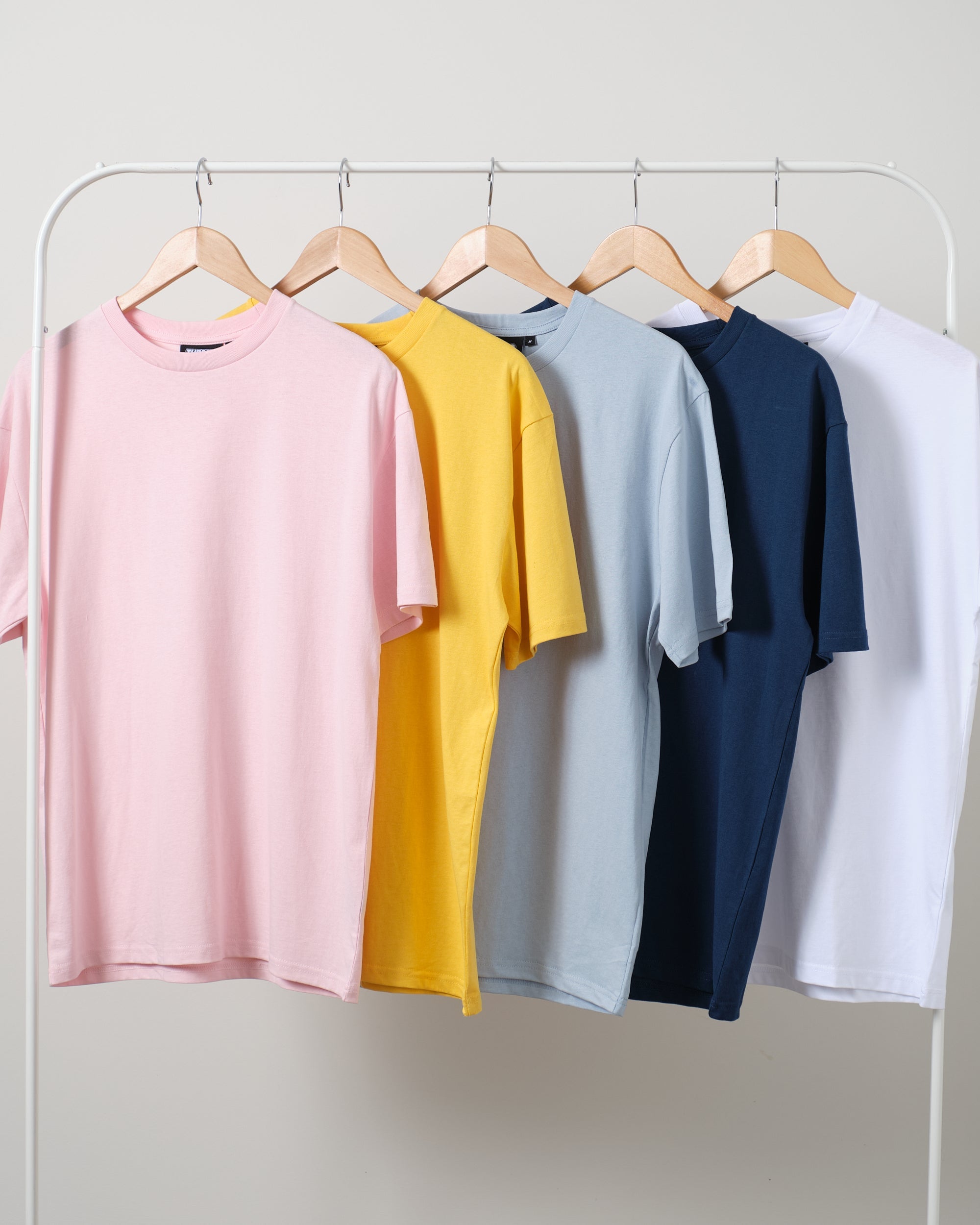 Classic Tee 5 Pack: Pink, Yellow,Pale Blue, Navy, White  Australia Online 