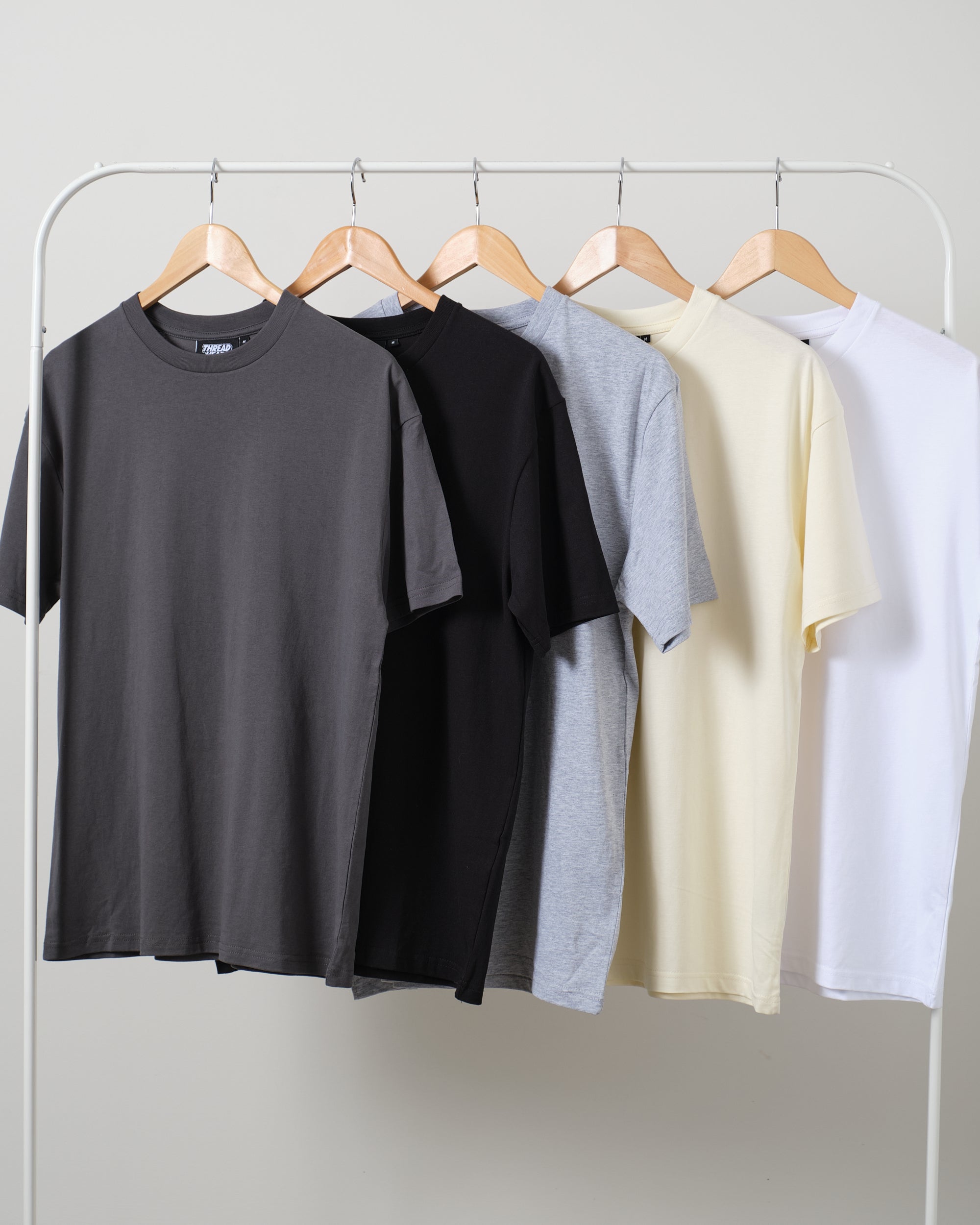 Classic Tee 5 Pack: Charcoal, Black, Grey, Natural, White  Australia Online 
