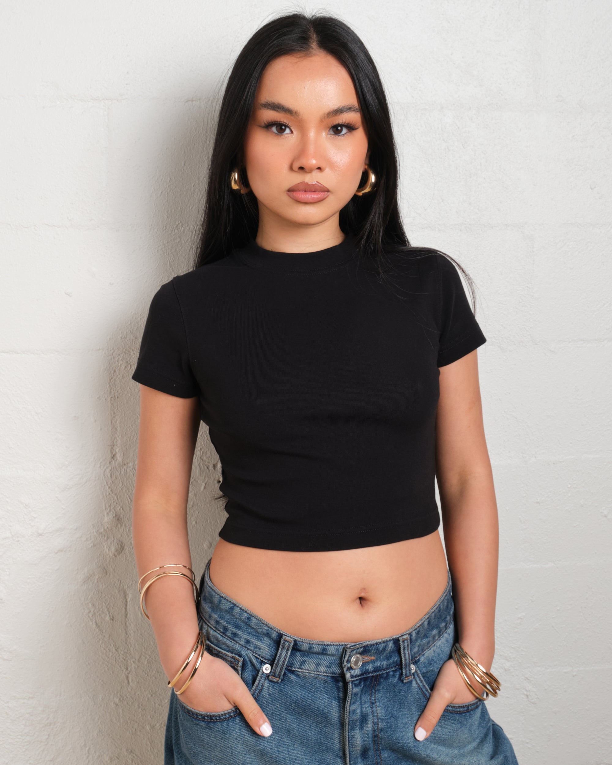 Baby Tee 2 Pack: Black, Natural