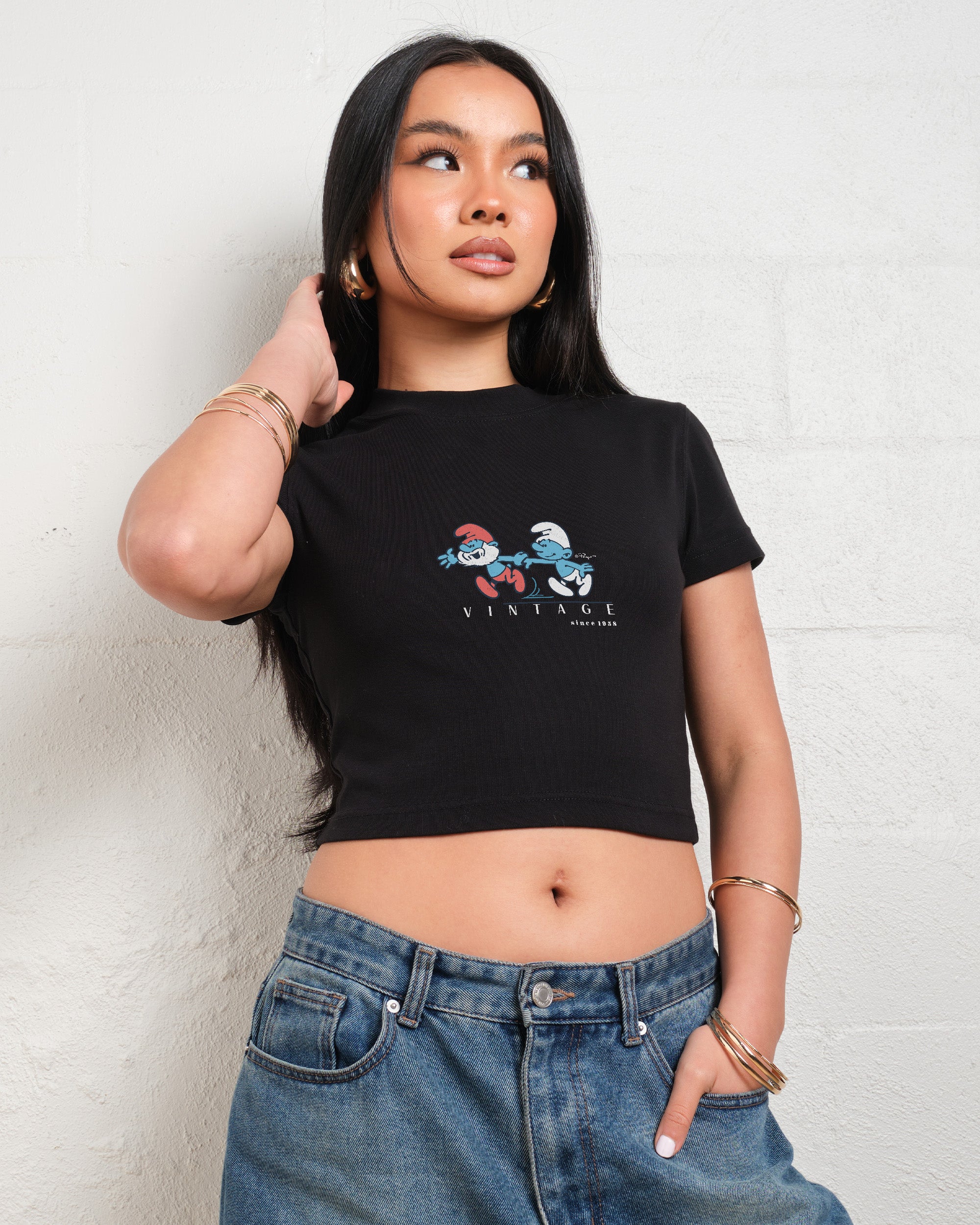 Call Me Papa Baby Tee Offical Smurfs x Threadheads Online