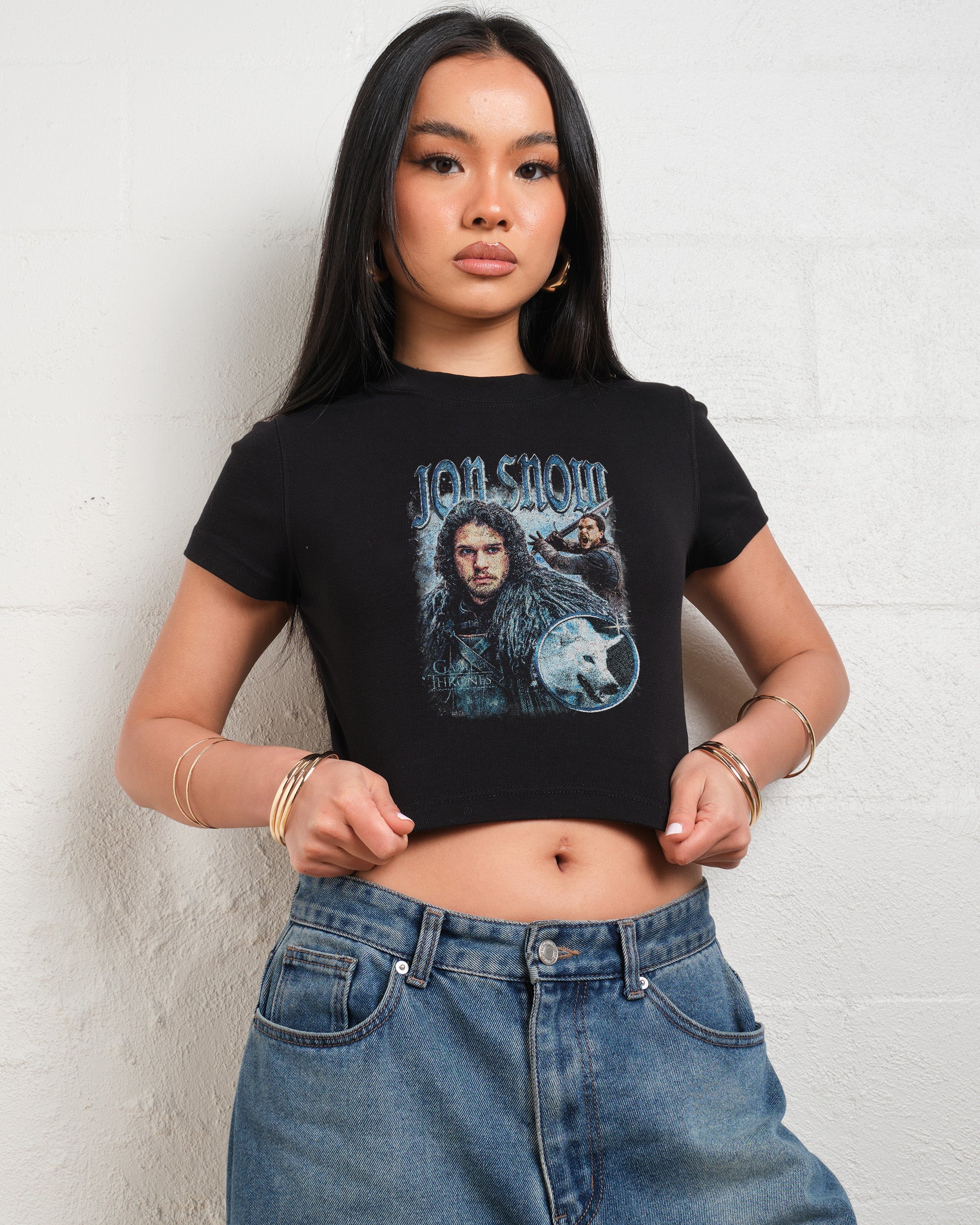 Vintage Jon Snow Baby Tee Australia Online Black