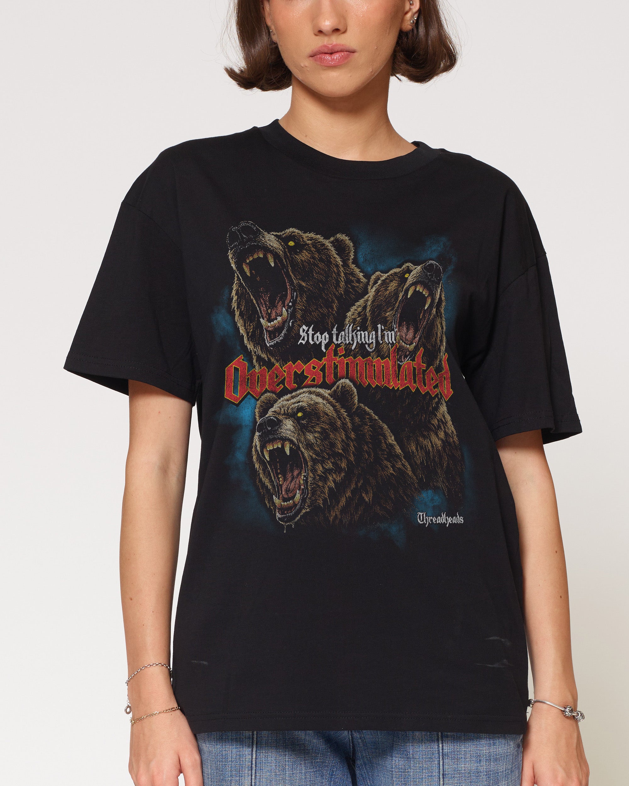 I’m Overstimulated Black T-Shirt