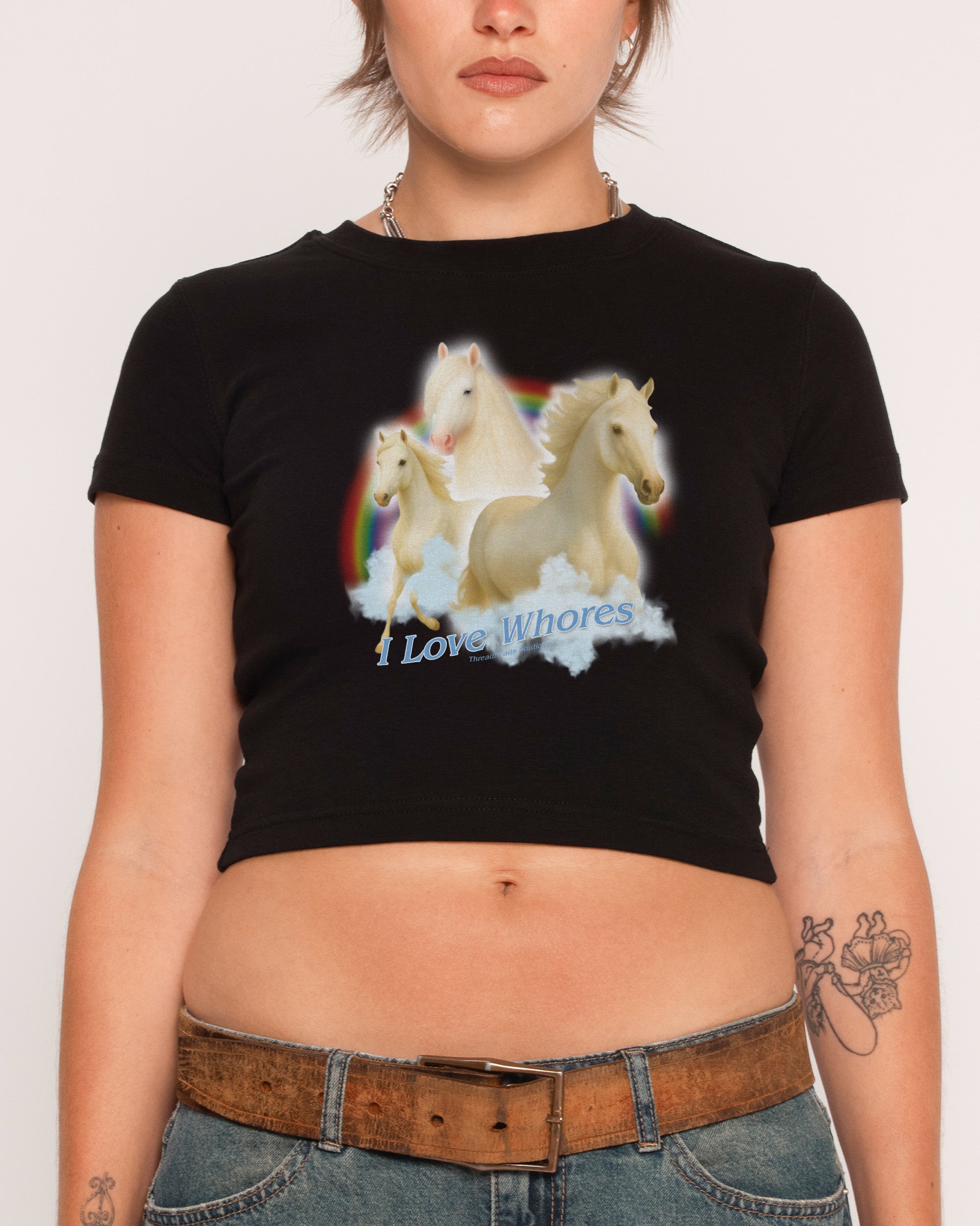 I Love Whores Black Baby Tee