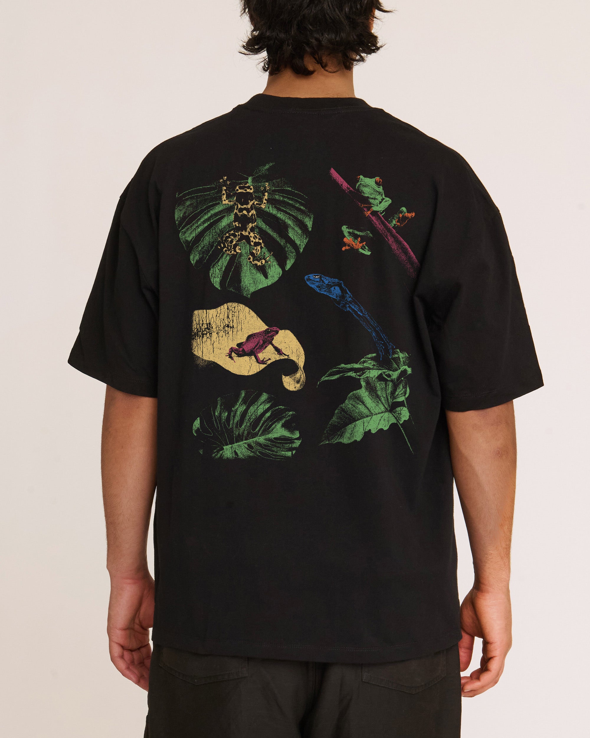 Man I Love Frogs Jungle Edition Black T-Shirt
