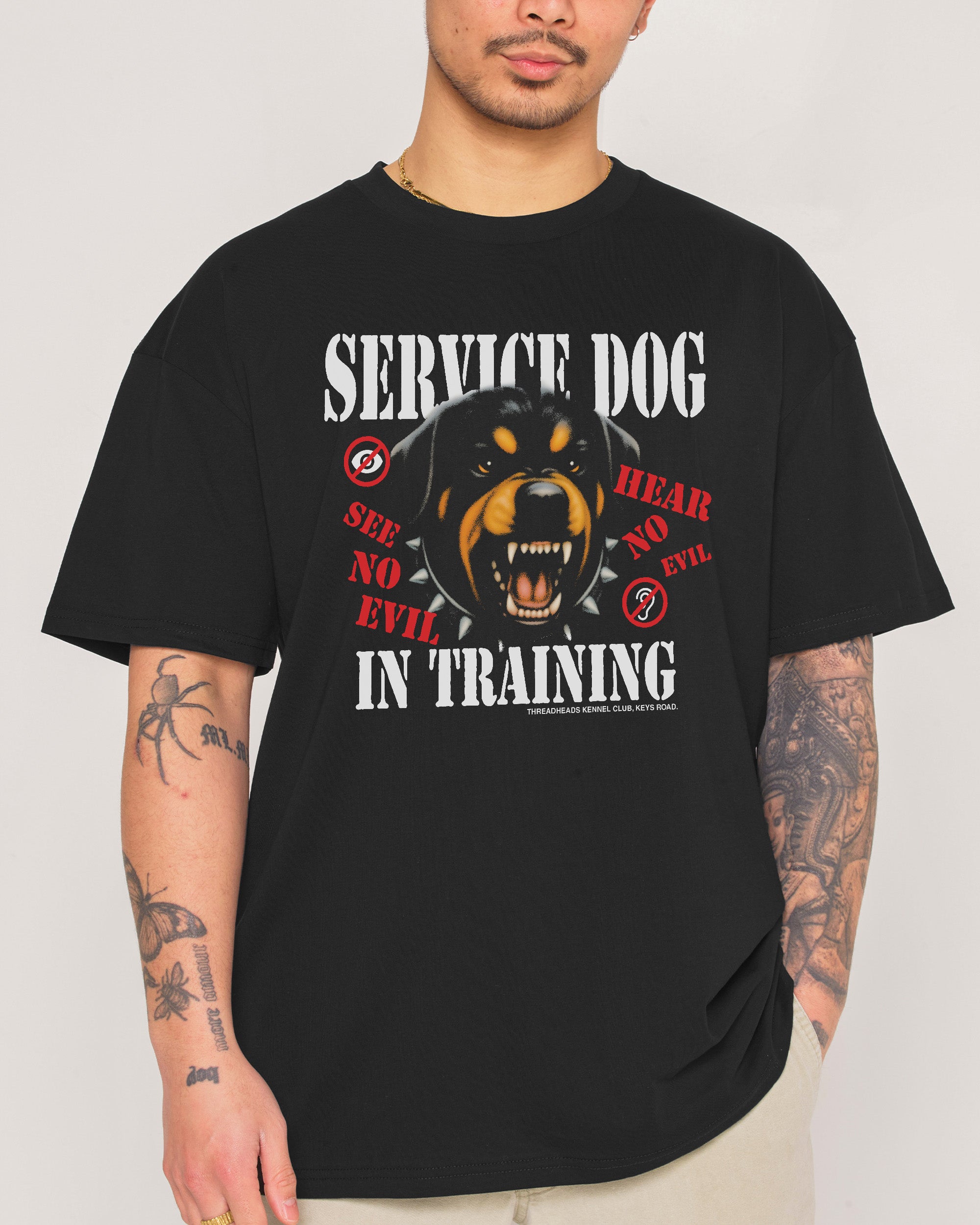 Service Dog Black T-Shirt