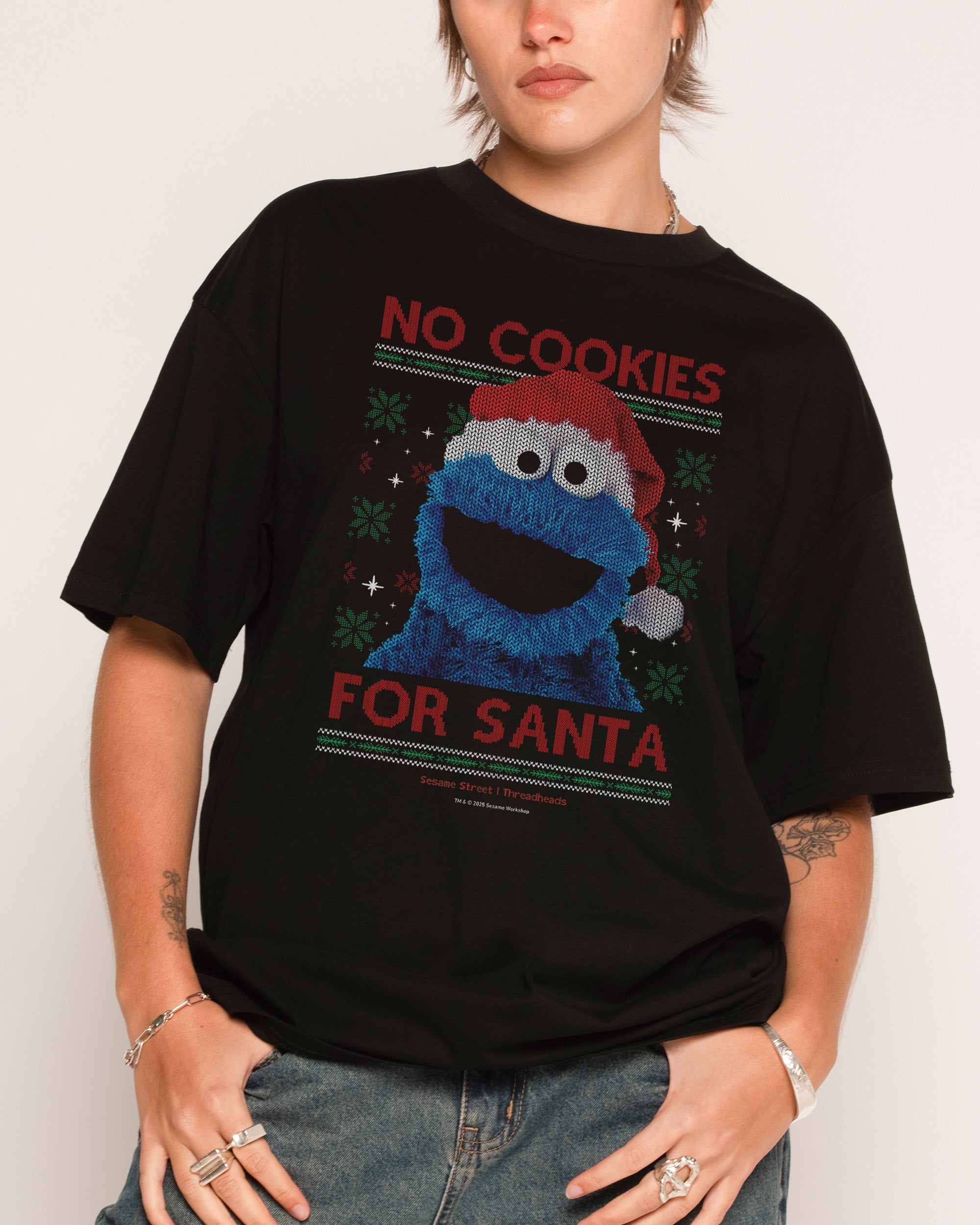 No Cookies for Santa Black T-Shirt