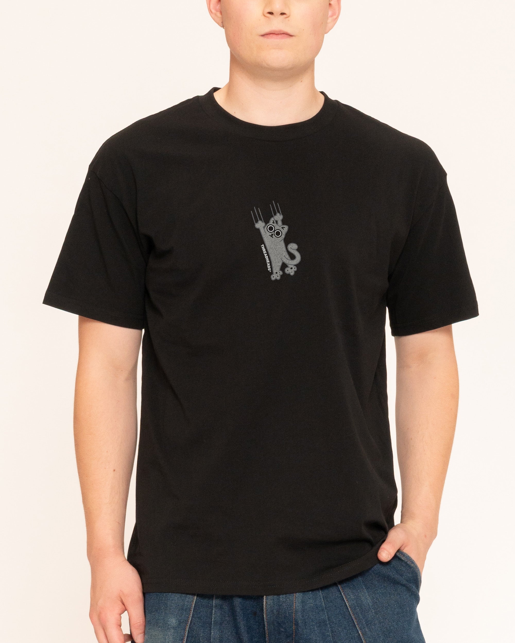 Falling Cat Black T-Shirt