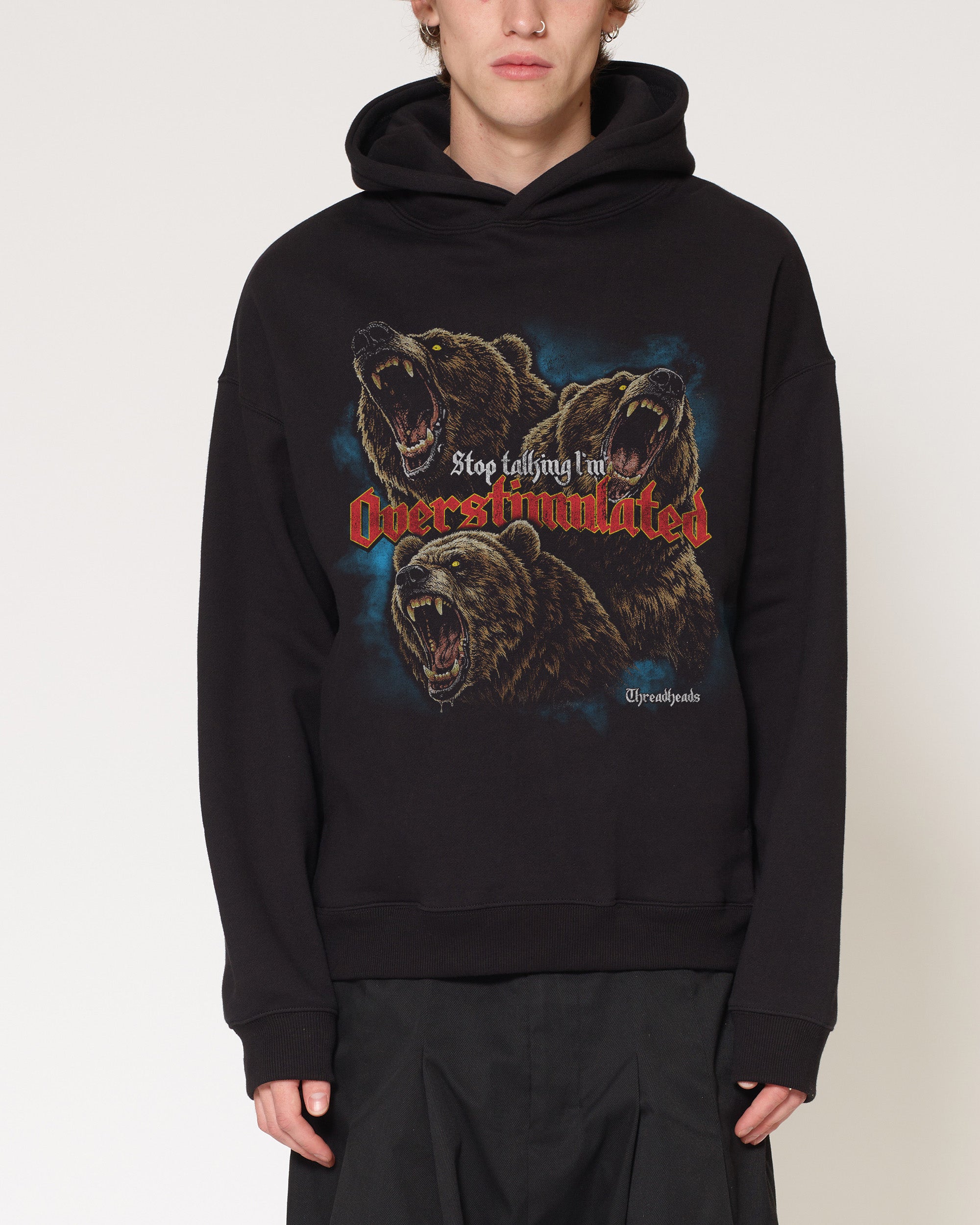 I’m Overstimulated Black Hoodie
