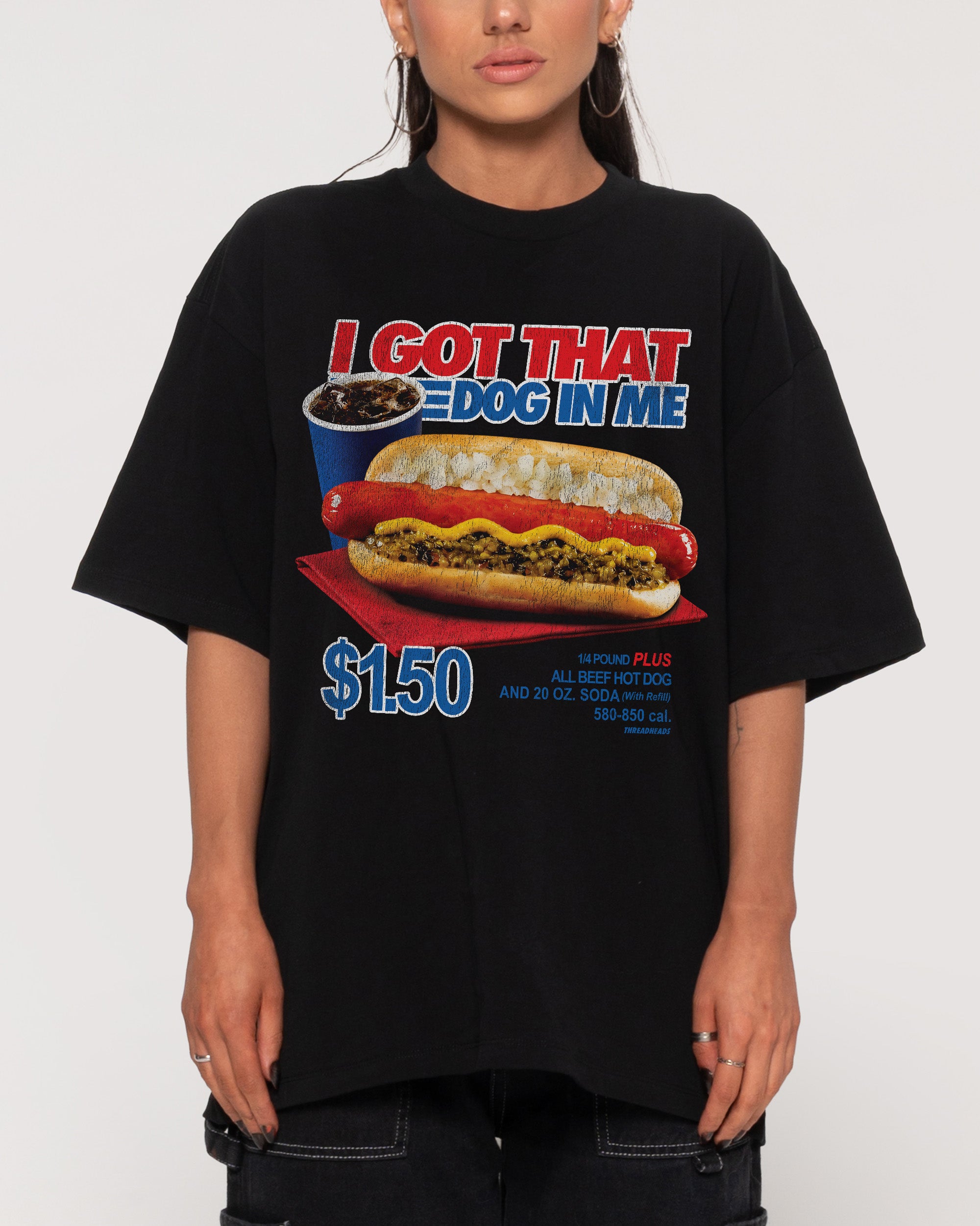 I Got That Dog In Me Black Oversized Tee