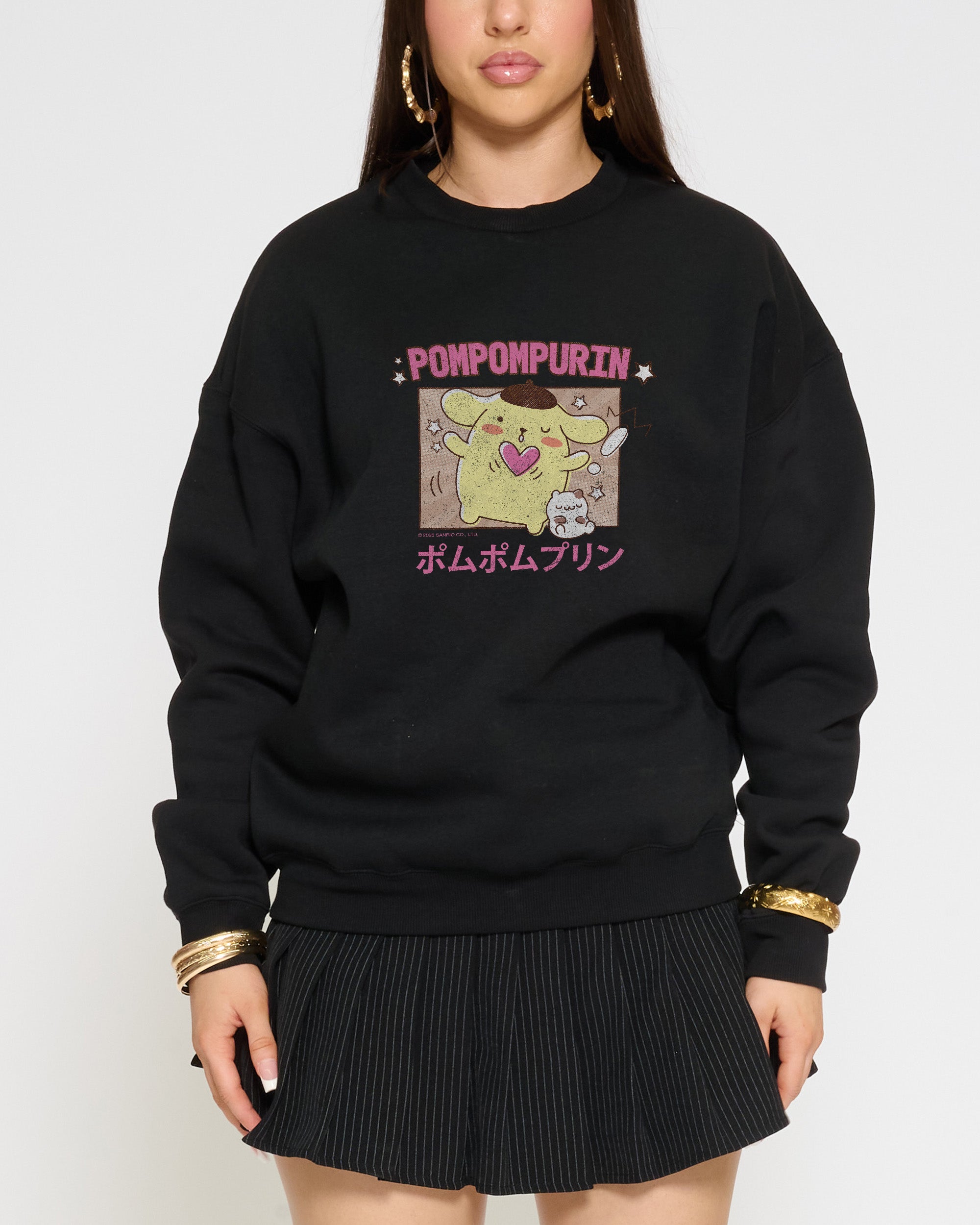 Pompompurin Kawaii Sweatshirt Official Hello Kitty and Friends collab Threadheads