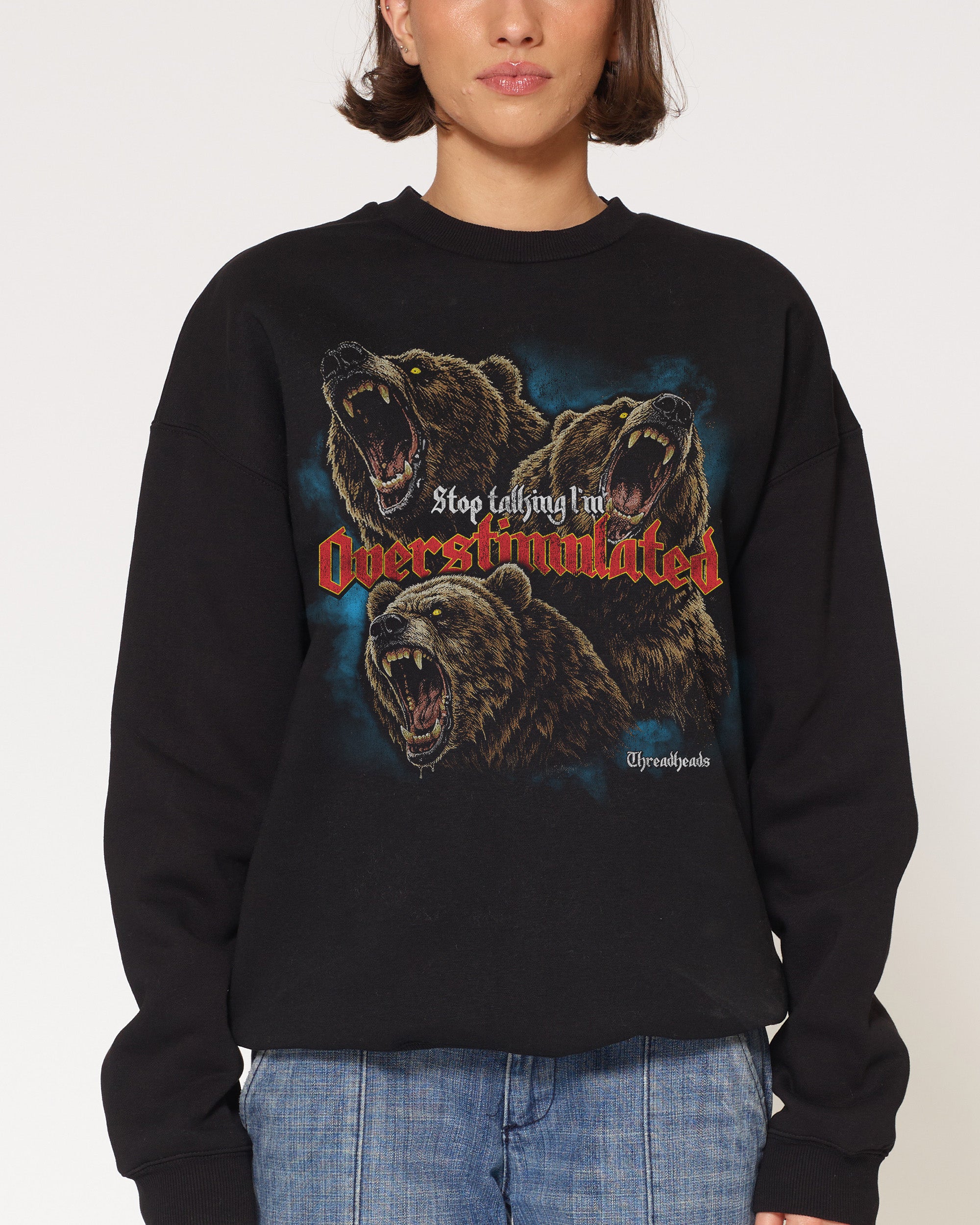 I’m Overstimulated Black Sweatshirt