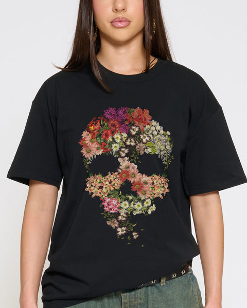 Skull Floral Decay T-Shirt | Dark & Alt Clothing Australia