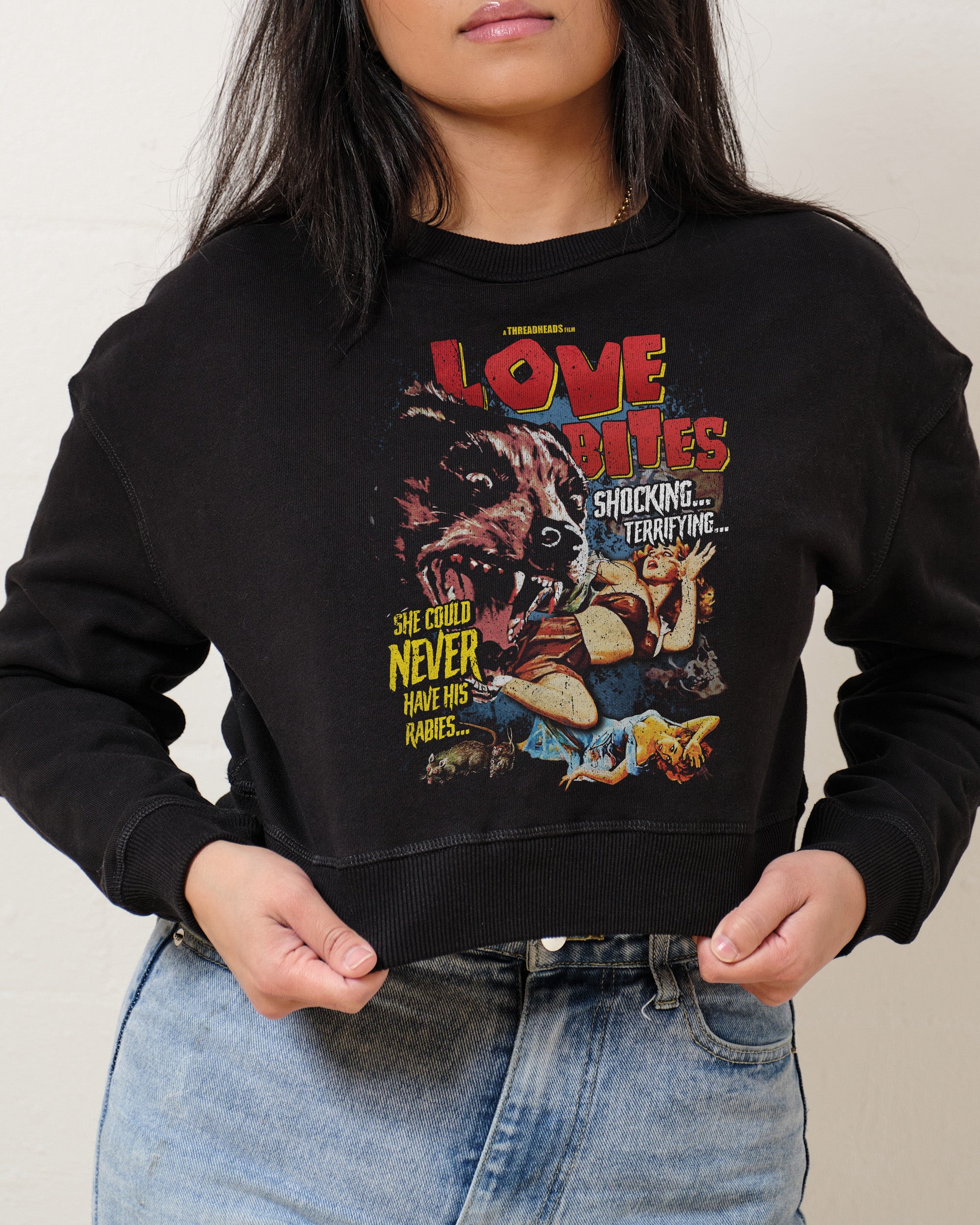 Love Bites Crop Jumper Australia Online Black