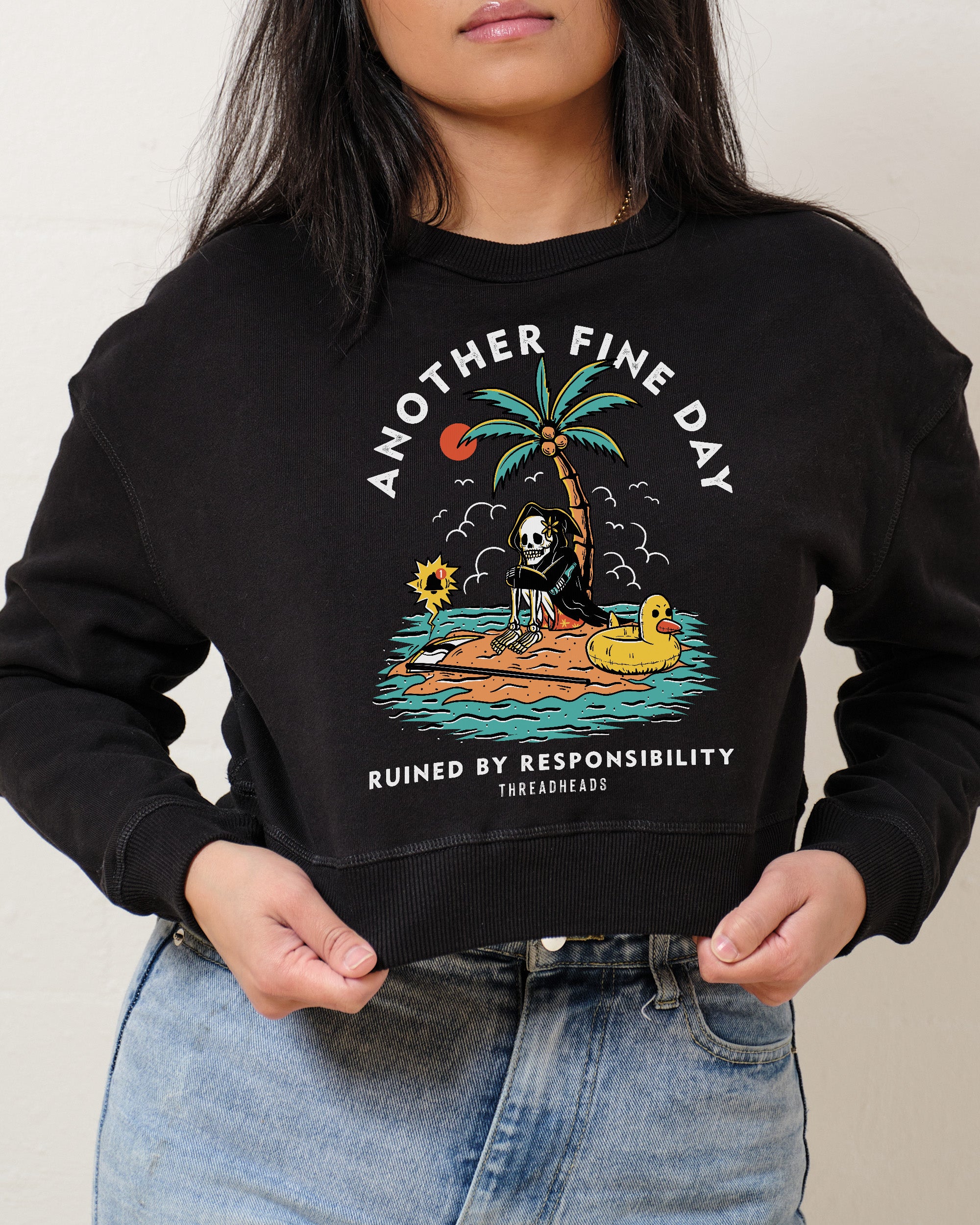 Another Fine Day Ruined by Responsibility Crop Sweater Australia Online