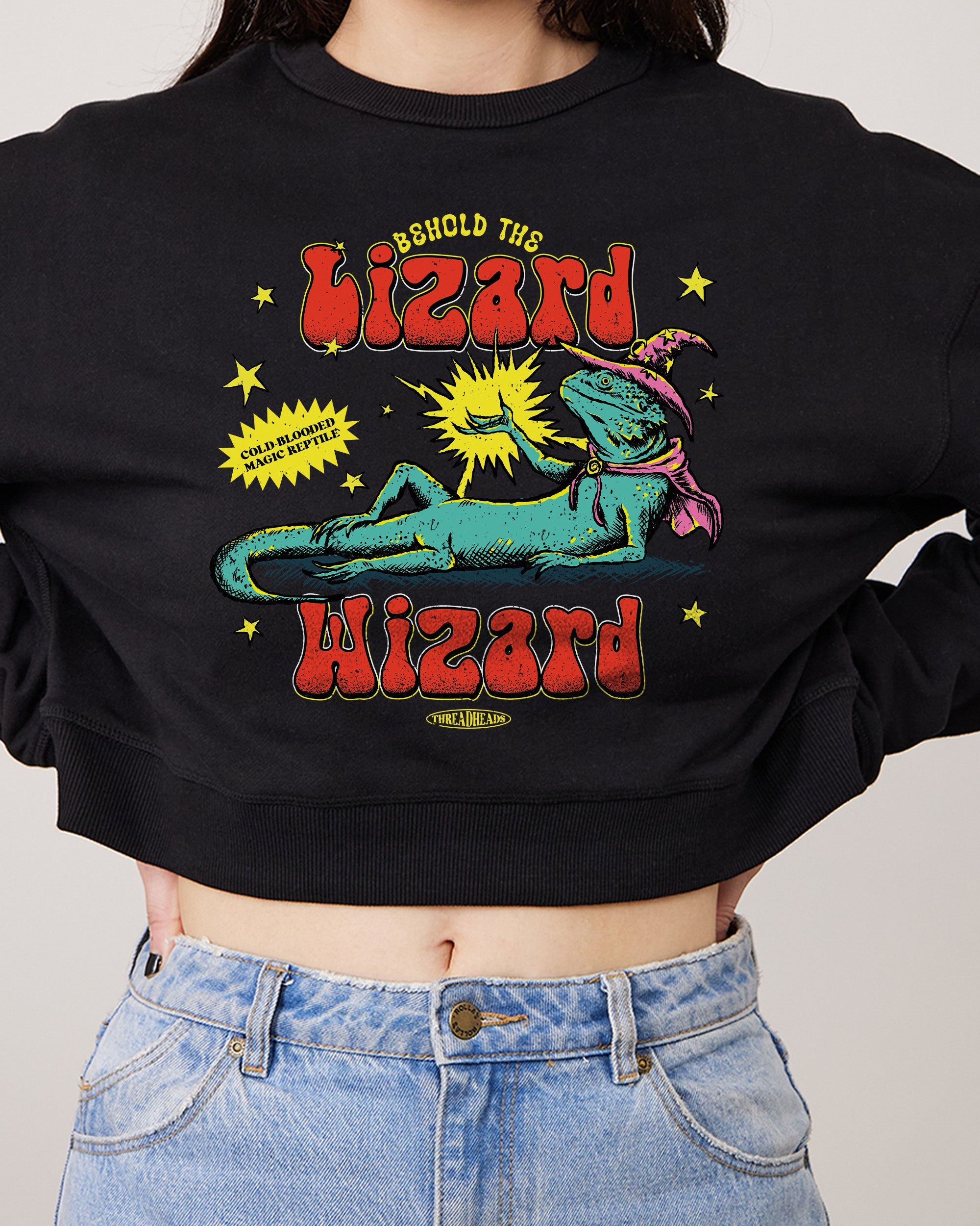 Lizard Wizard Crop Jumper Australia Online Black