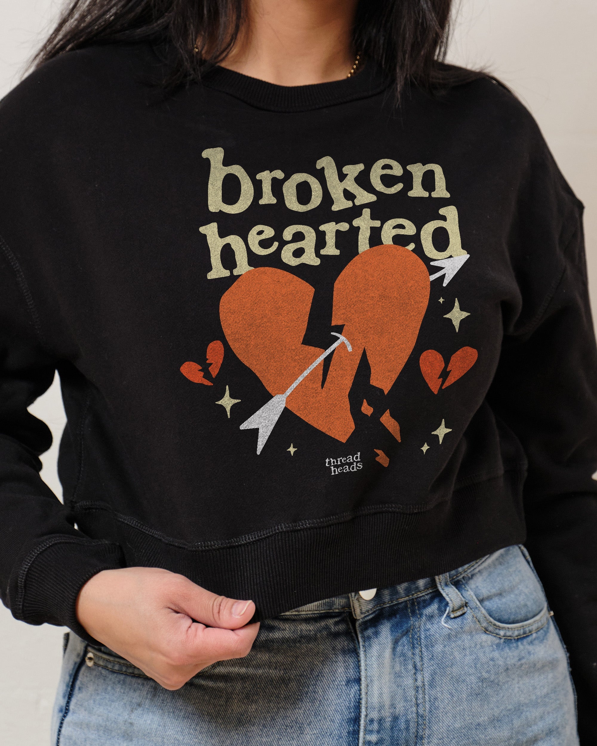 Broken Hearted Crop Jumper Australia Online Black