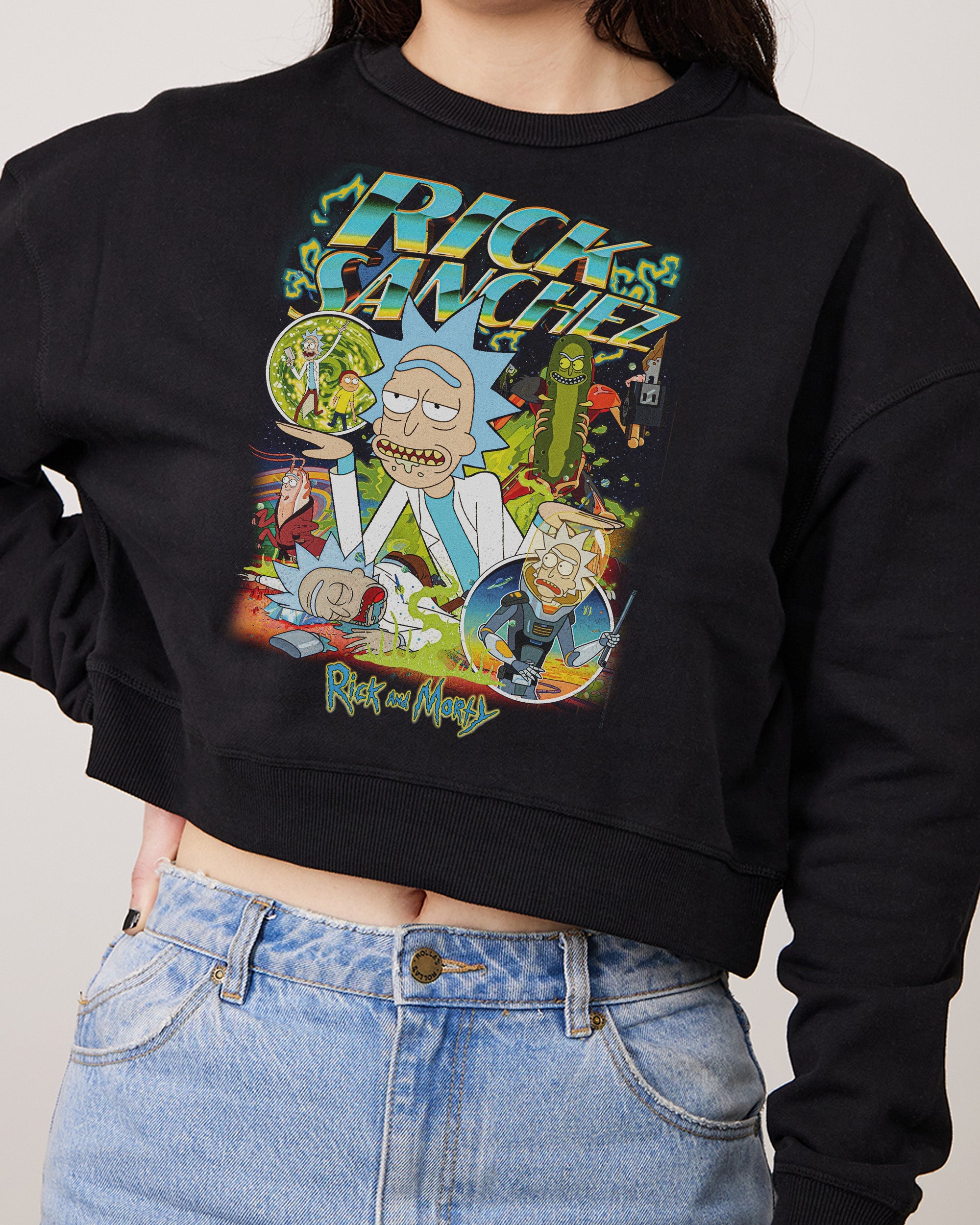 Rick Sanchez Bootleg Crop Jumper Australia Online Black