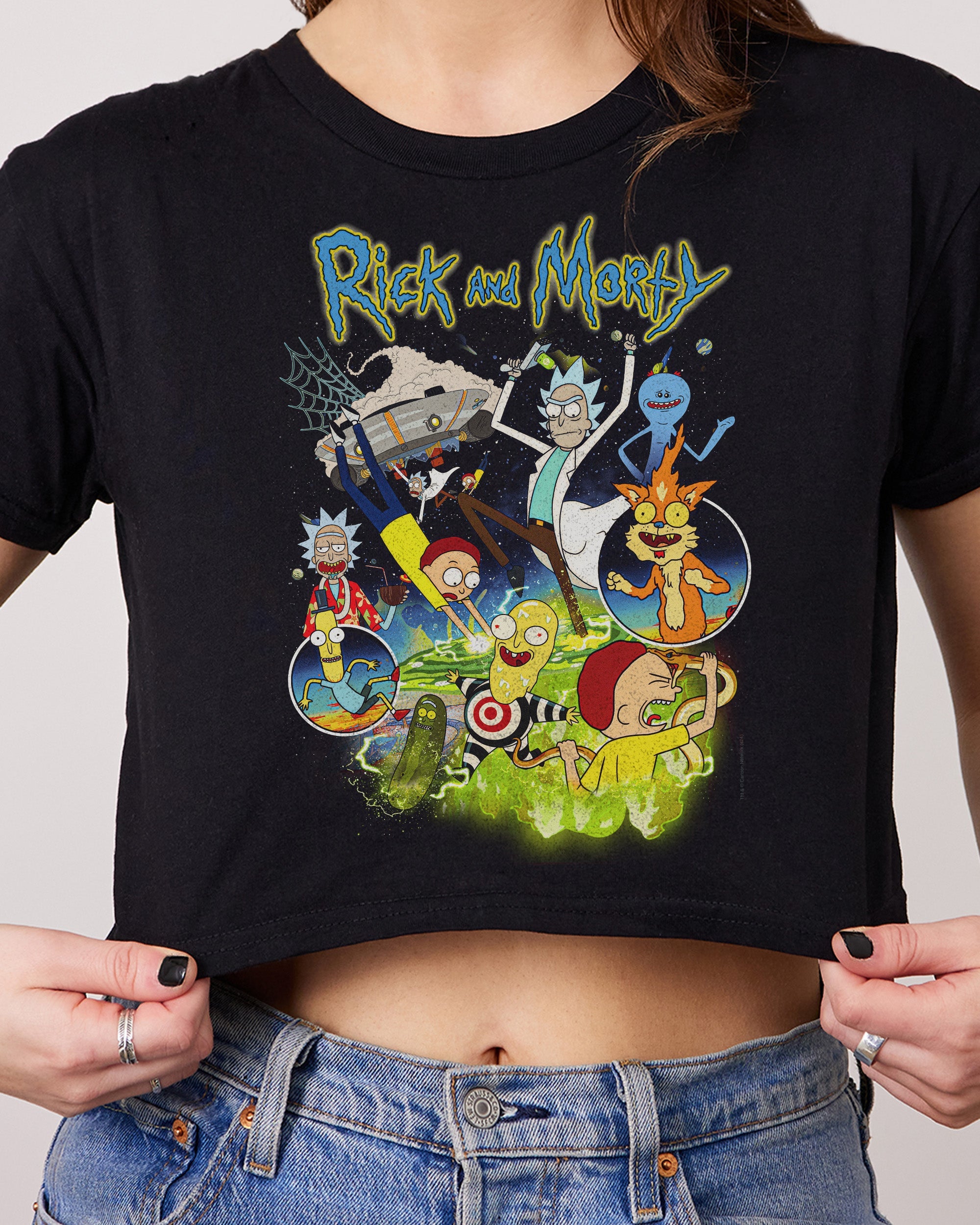 Rick and Morty Bootleg Crop Tee Australia Online Black