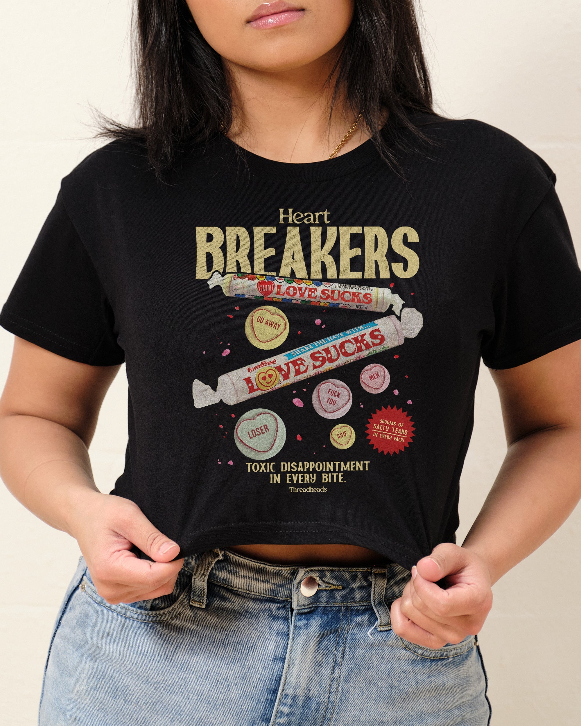 Heart Breakers Crop Tee Australia Online Black