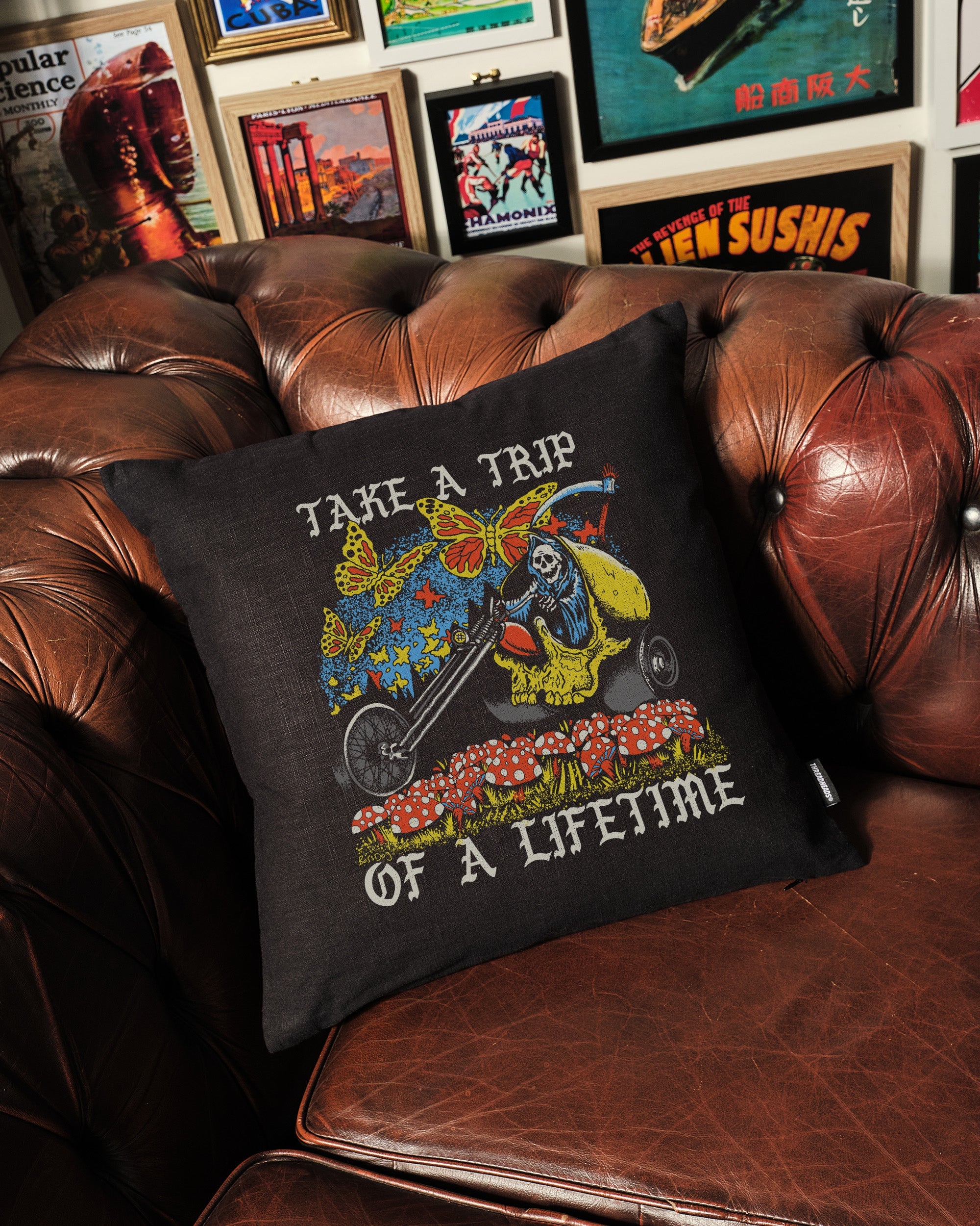 Take A Trip Cushion Australia Online Black