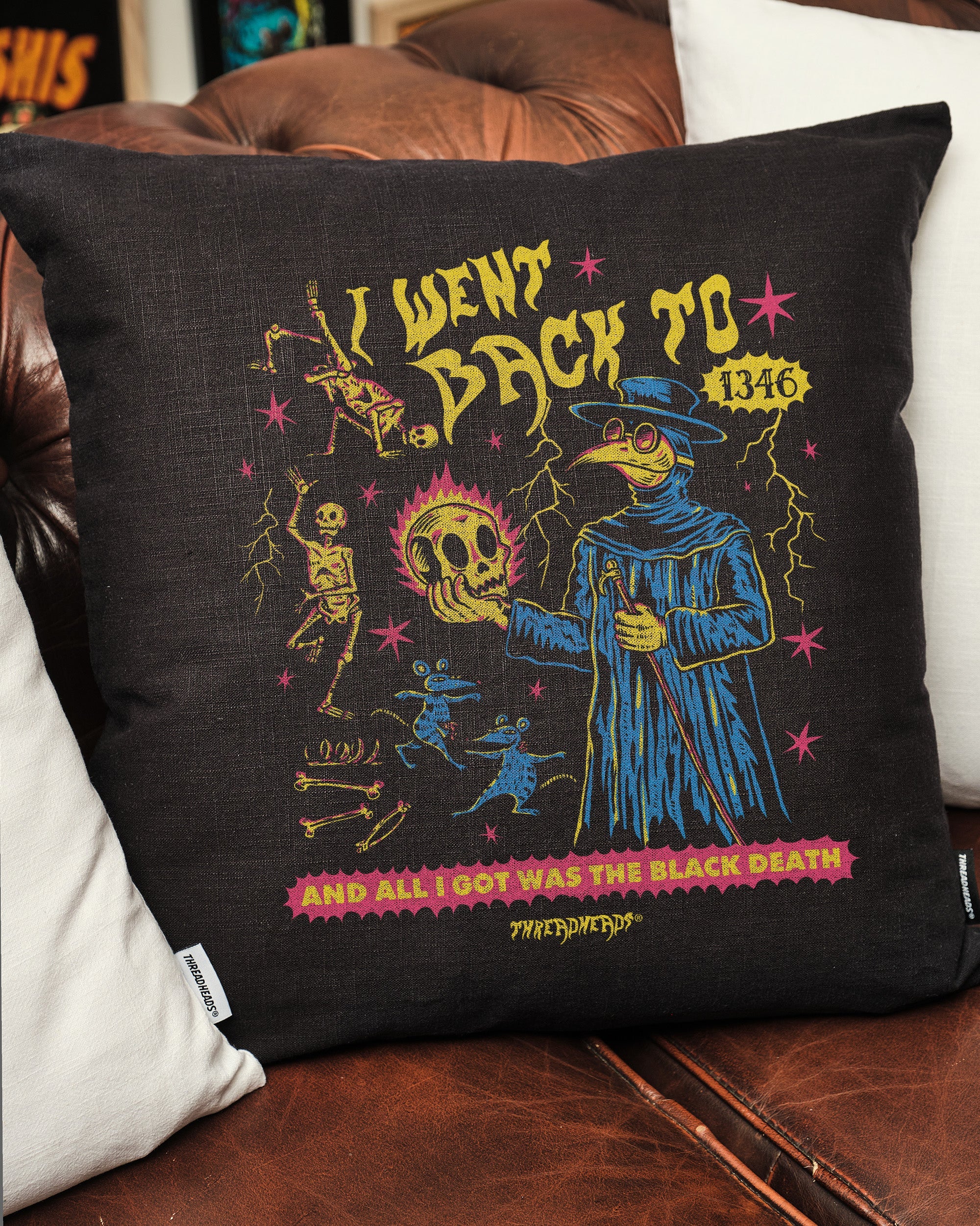 Black Death Cushion Australia Online White