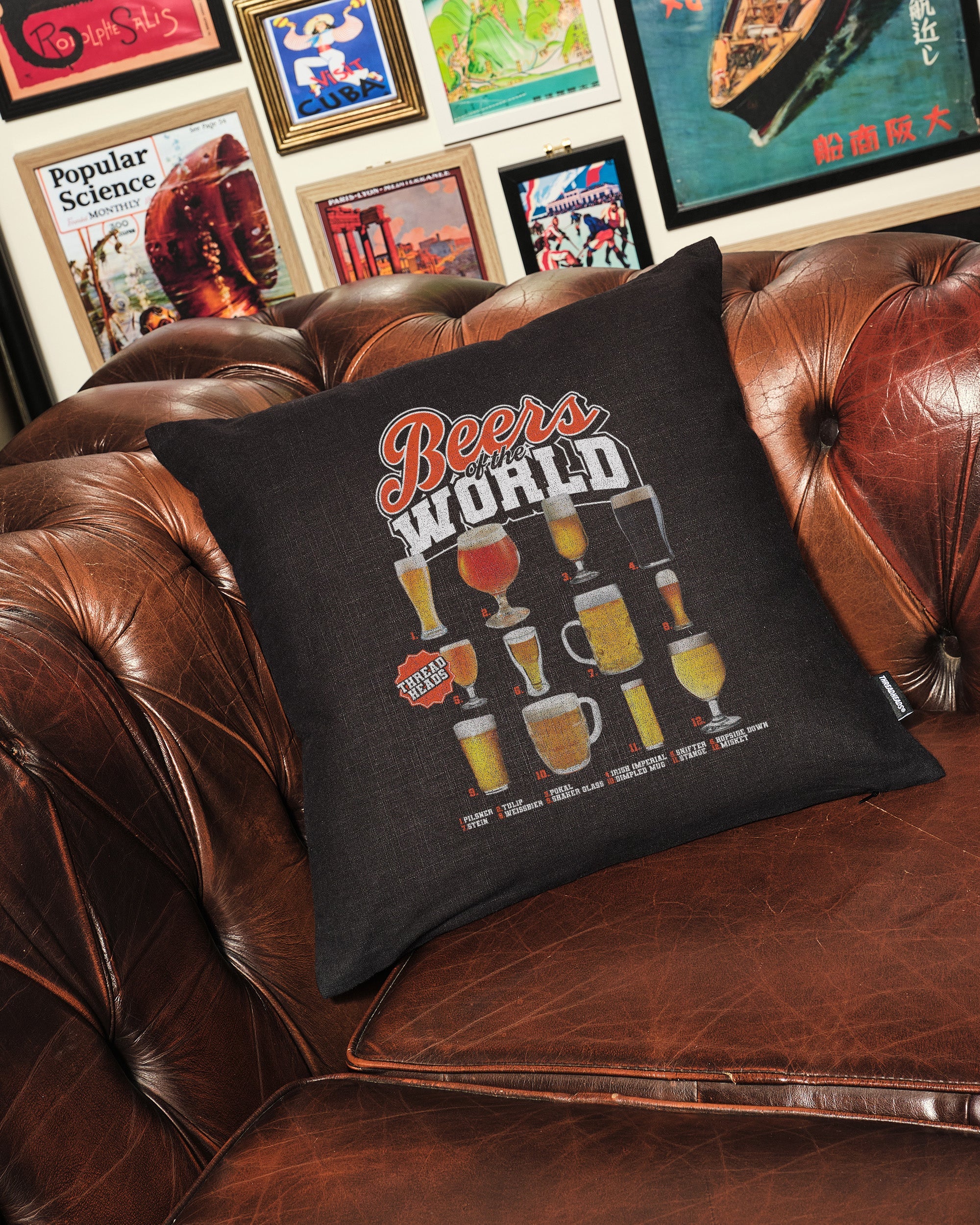 Beers of the World Cushion Australia Online White