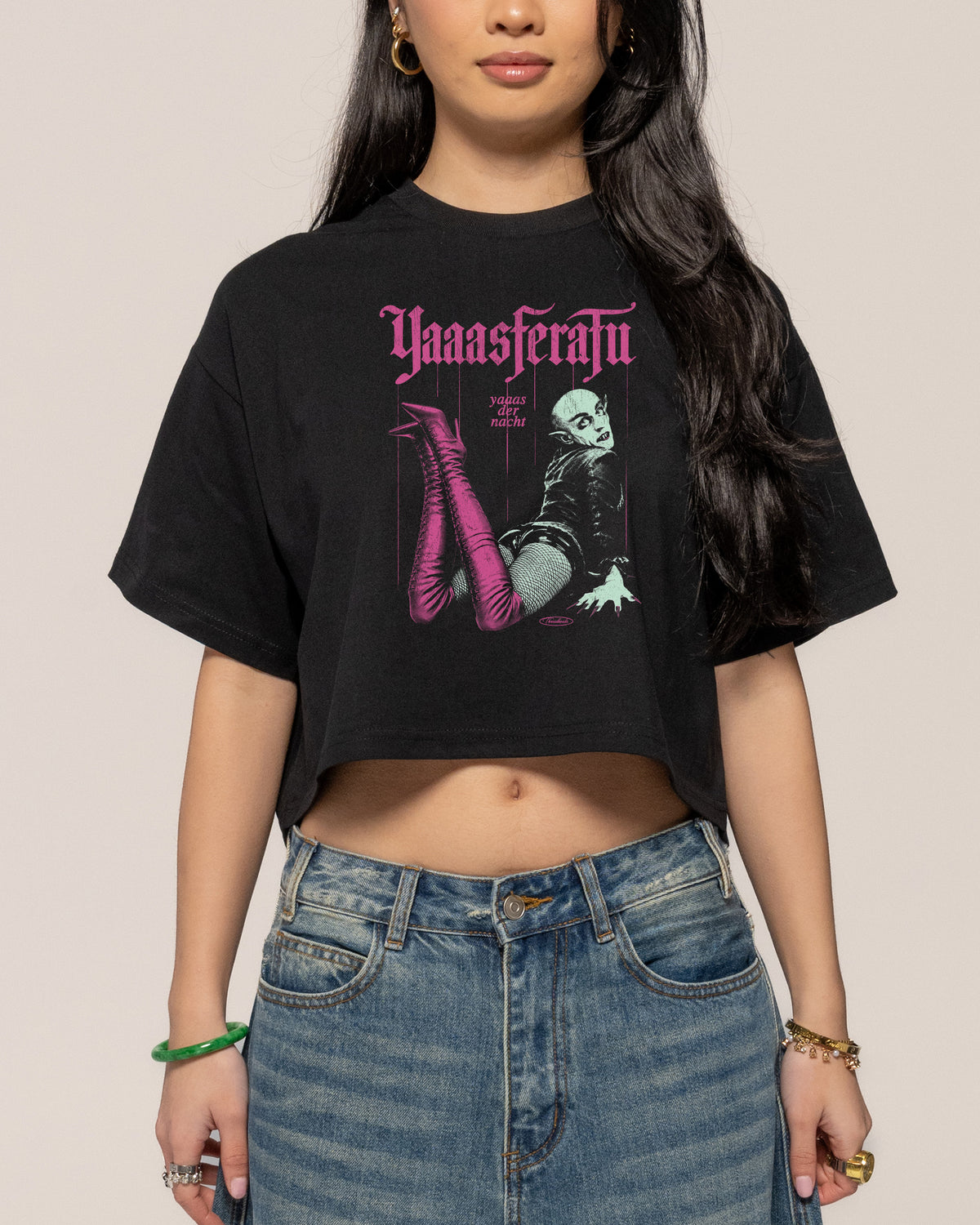 Yaassferatu Black Crop Tee