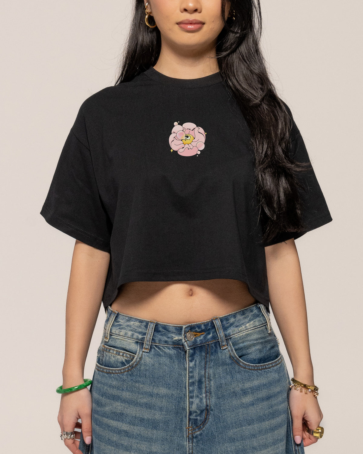 Bubble Blossom Crop Tee