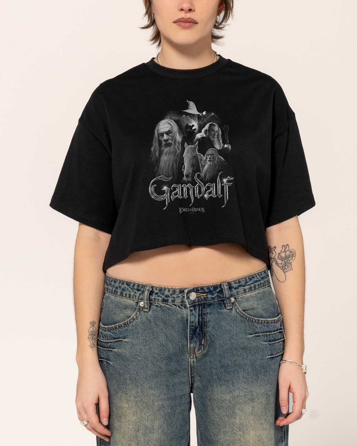Gandalf the Grey Black Crop Tee
