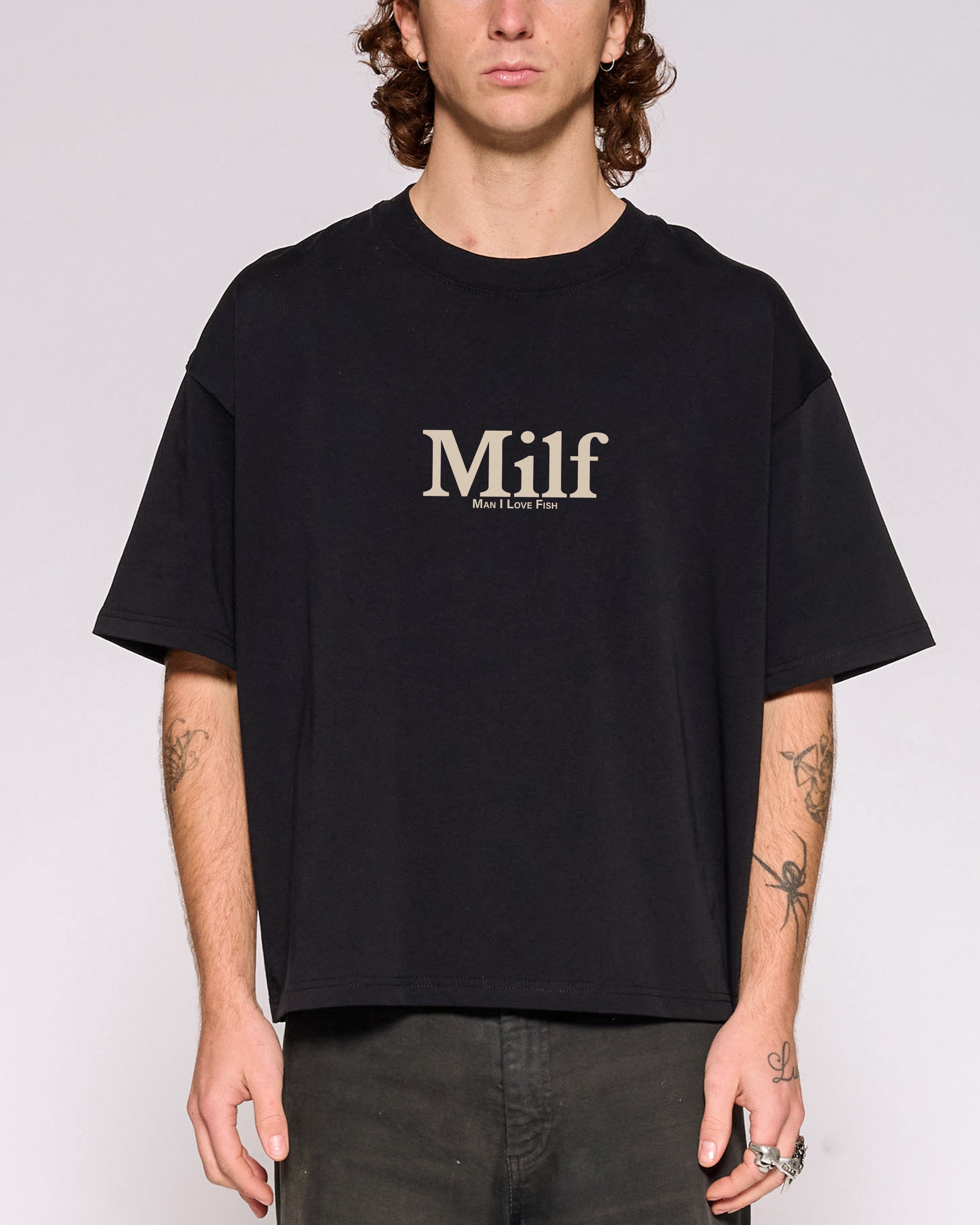 Man I Love Fish Oversized Crop Tee