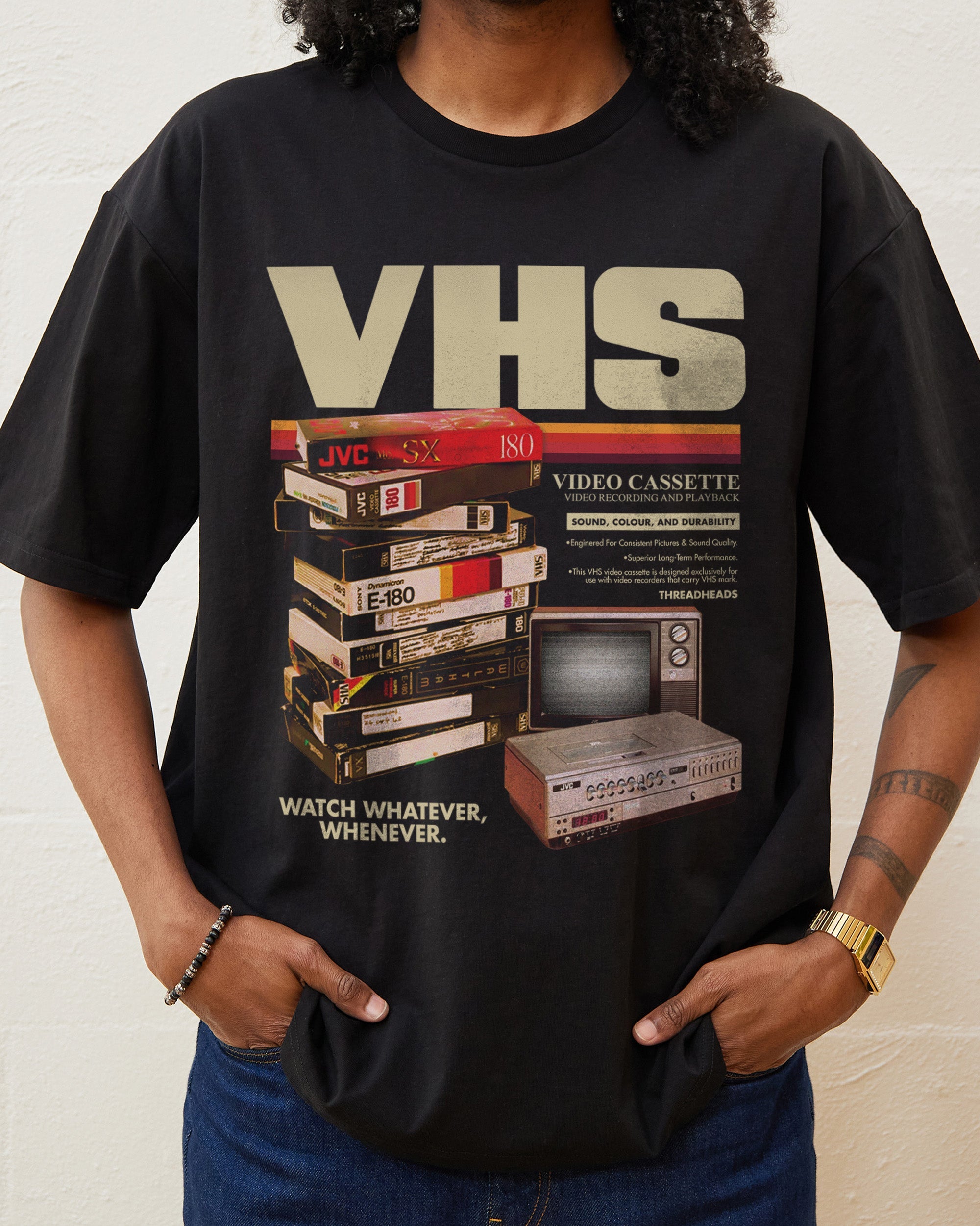 Vintage VHS Tapes T-Shirt Australia Online Black