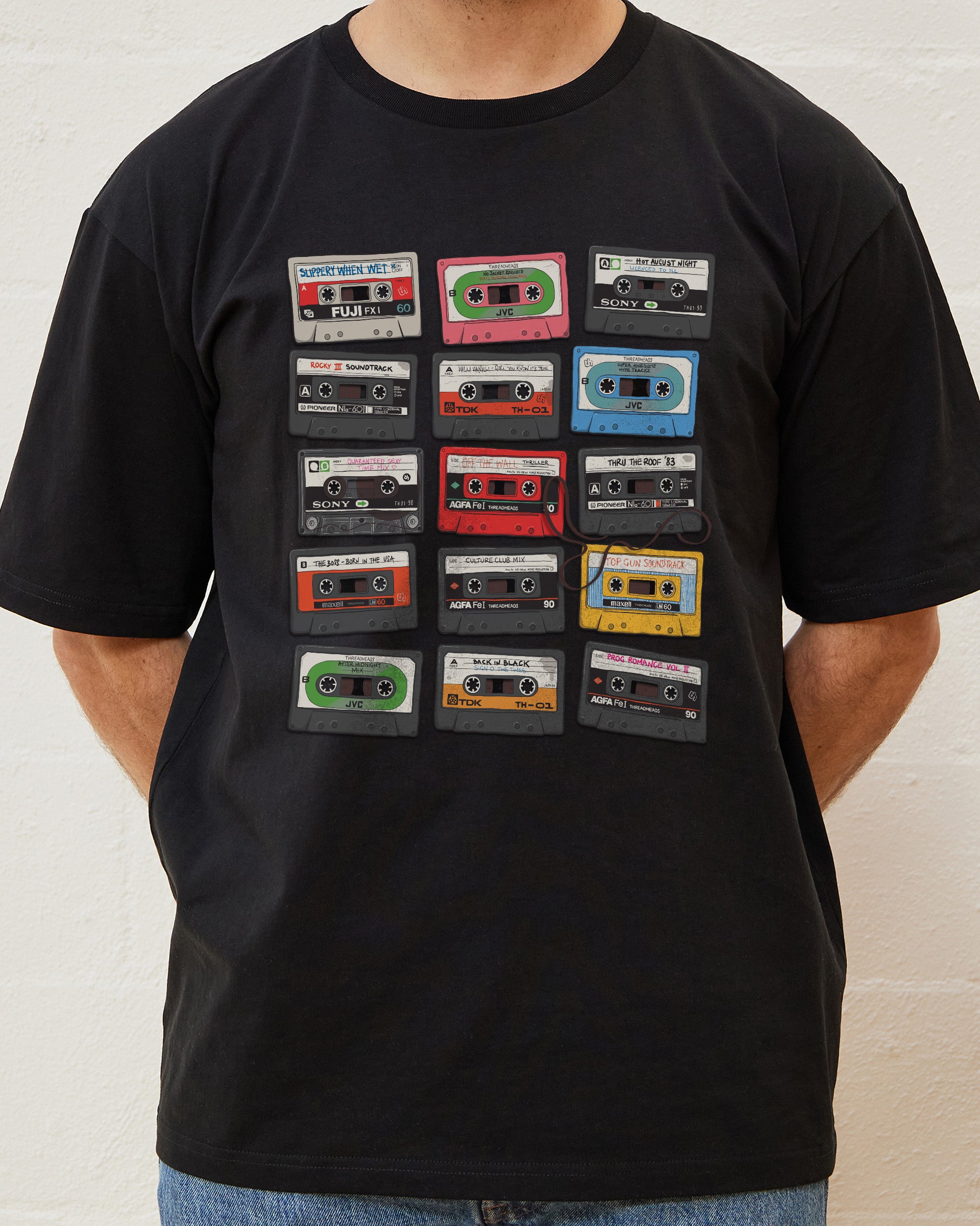 Cassette Tapes T-Shirt Australia Online #colour_black
