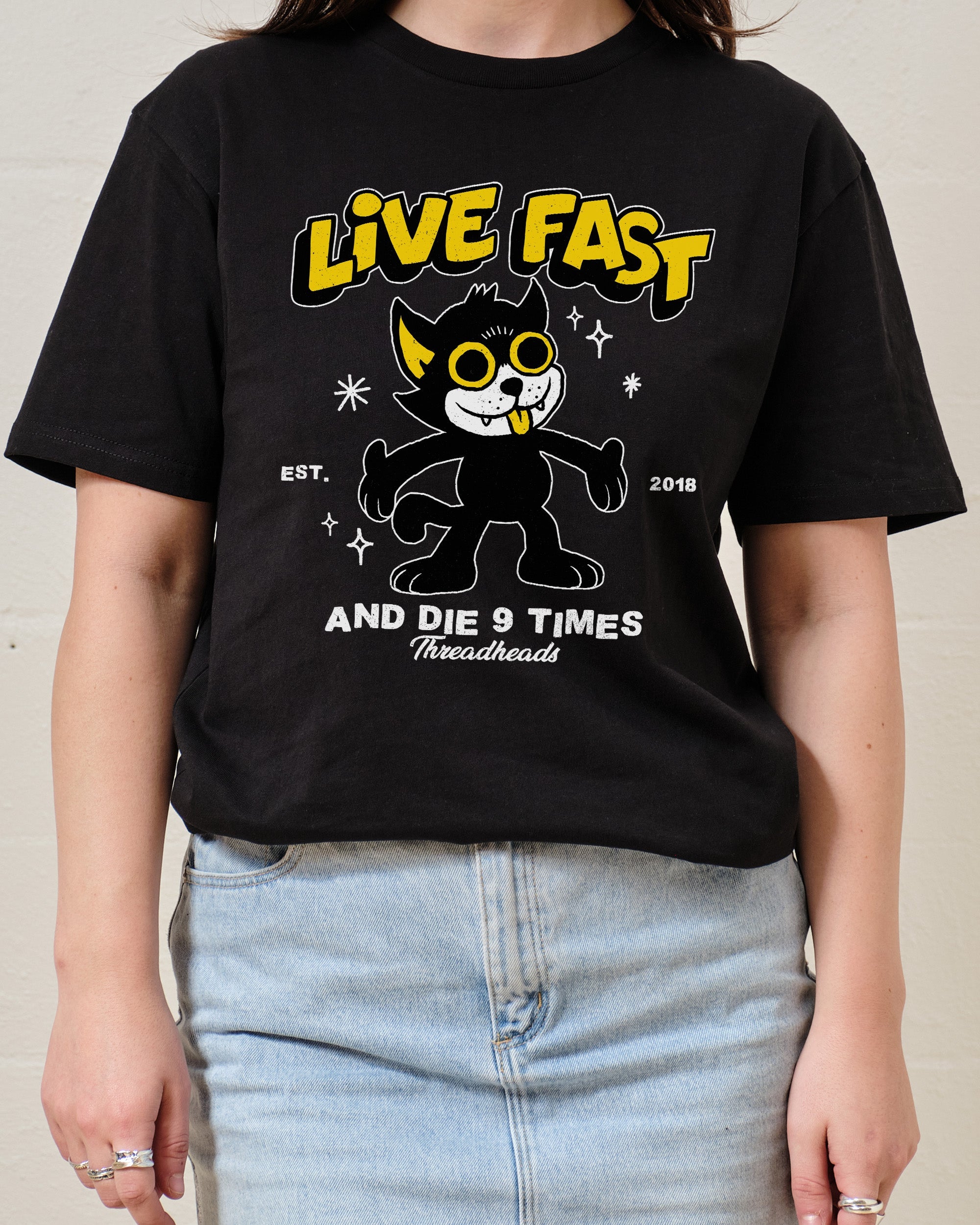 Live Fast and Die Nine Times T-Shirt Australia Online Black