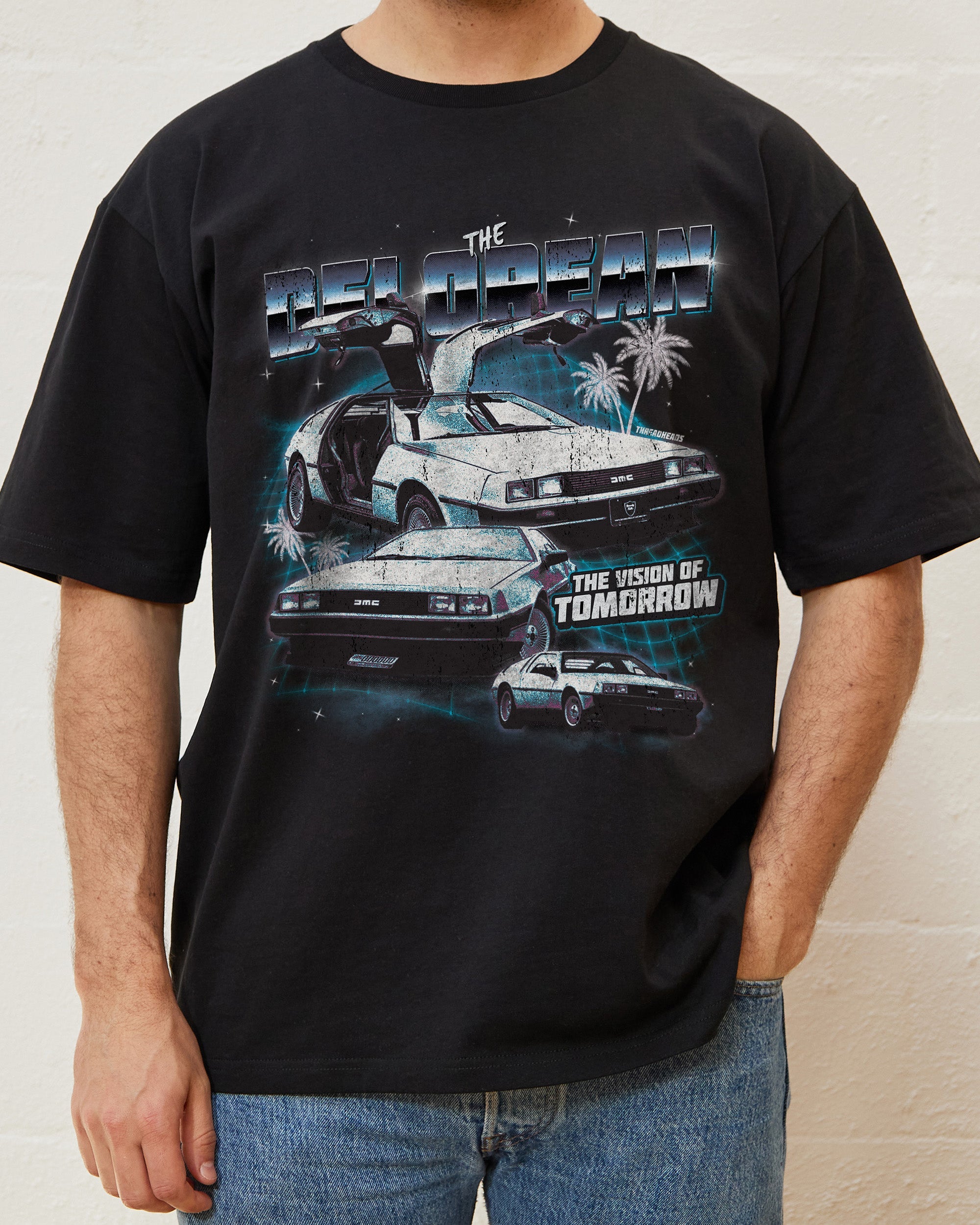 Retro DeLorean T-Shirt Australia Online Black