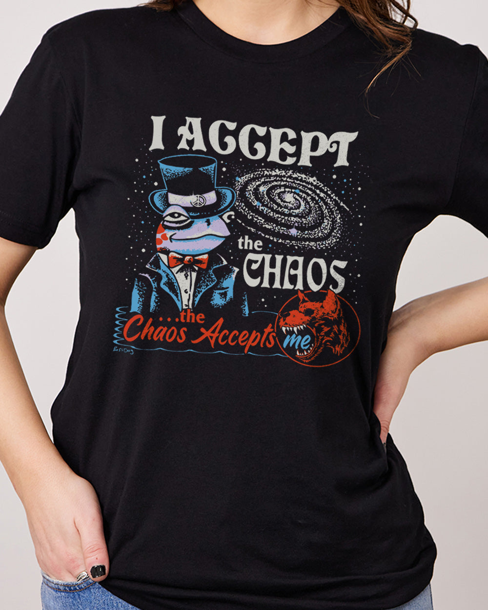 I Accept the Chaos T-Shirt Australia Online #colour_black
