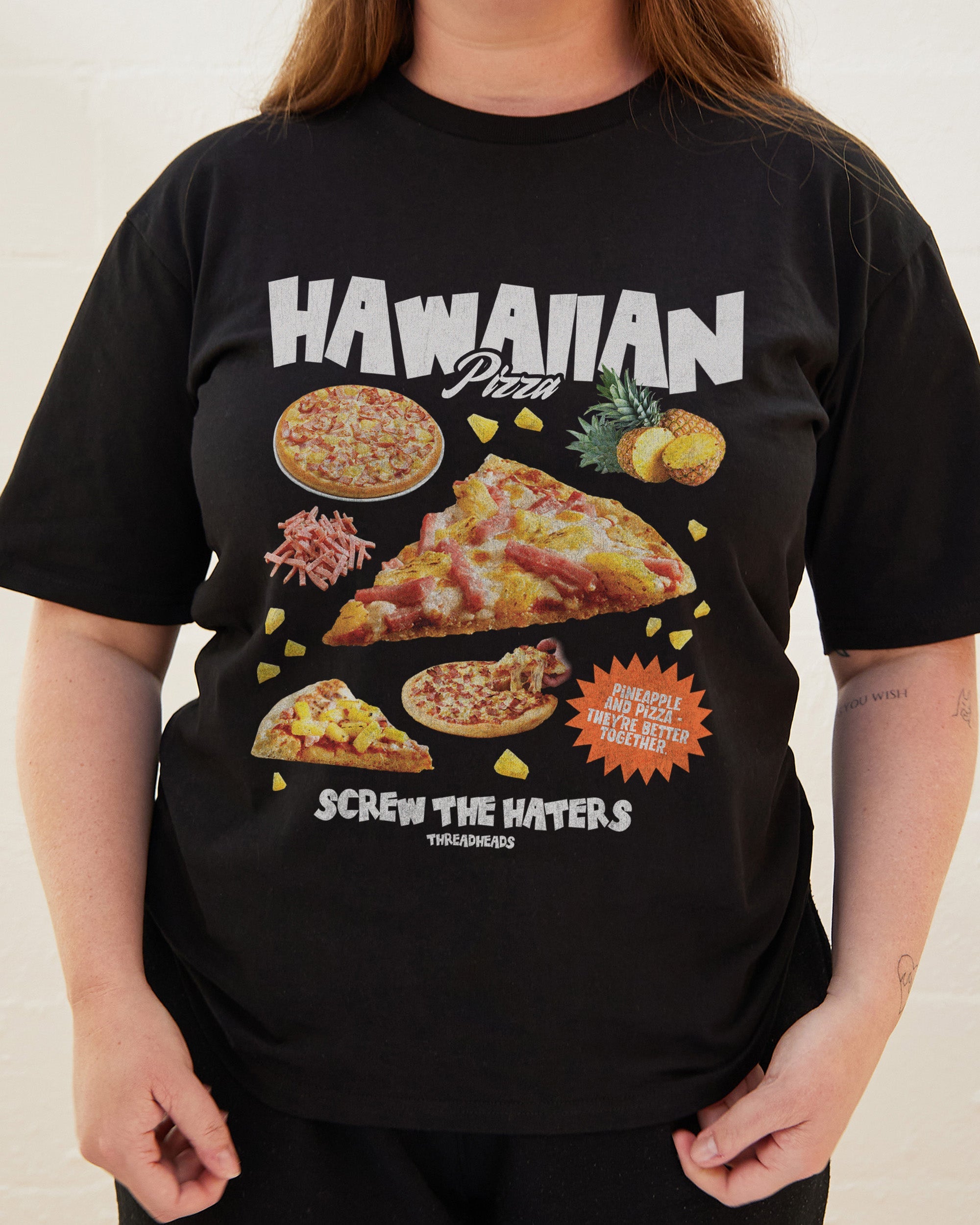 Hawaiian Pizza Bootleg T-Shirt Australia Online Black