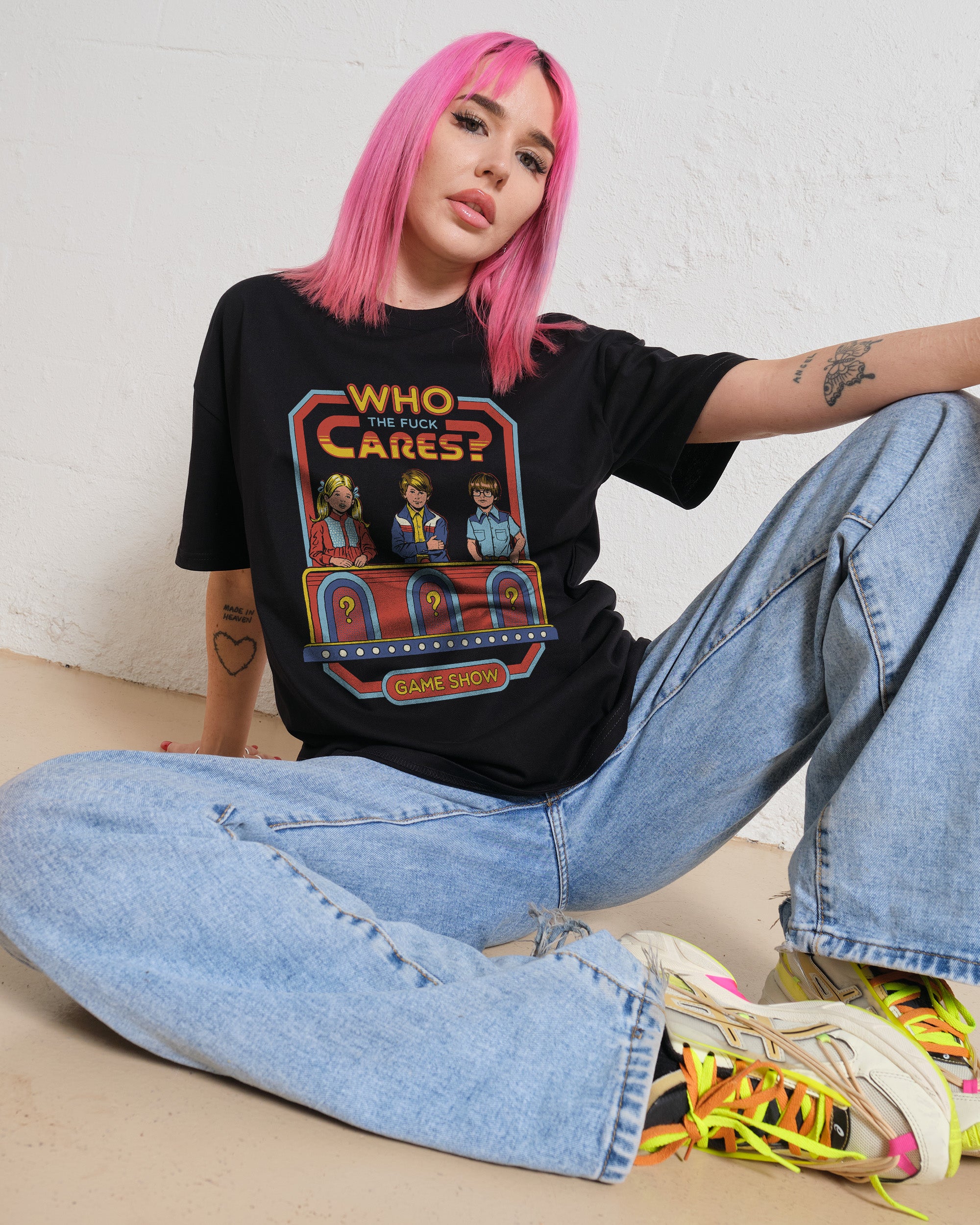 Who Cares T-Shirt Australia Online #colour_black