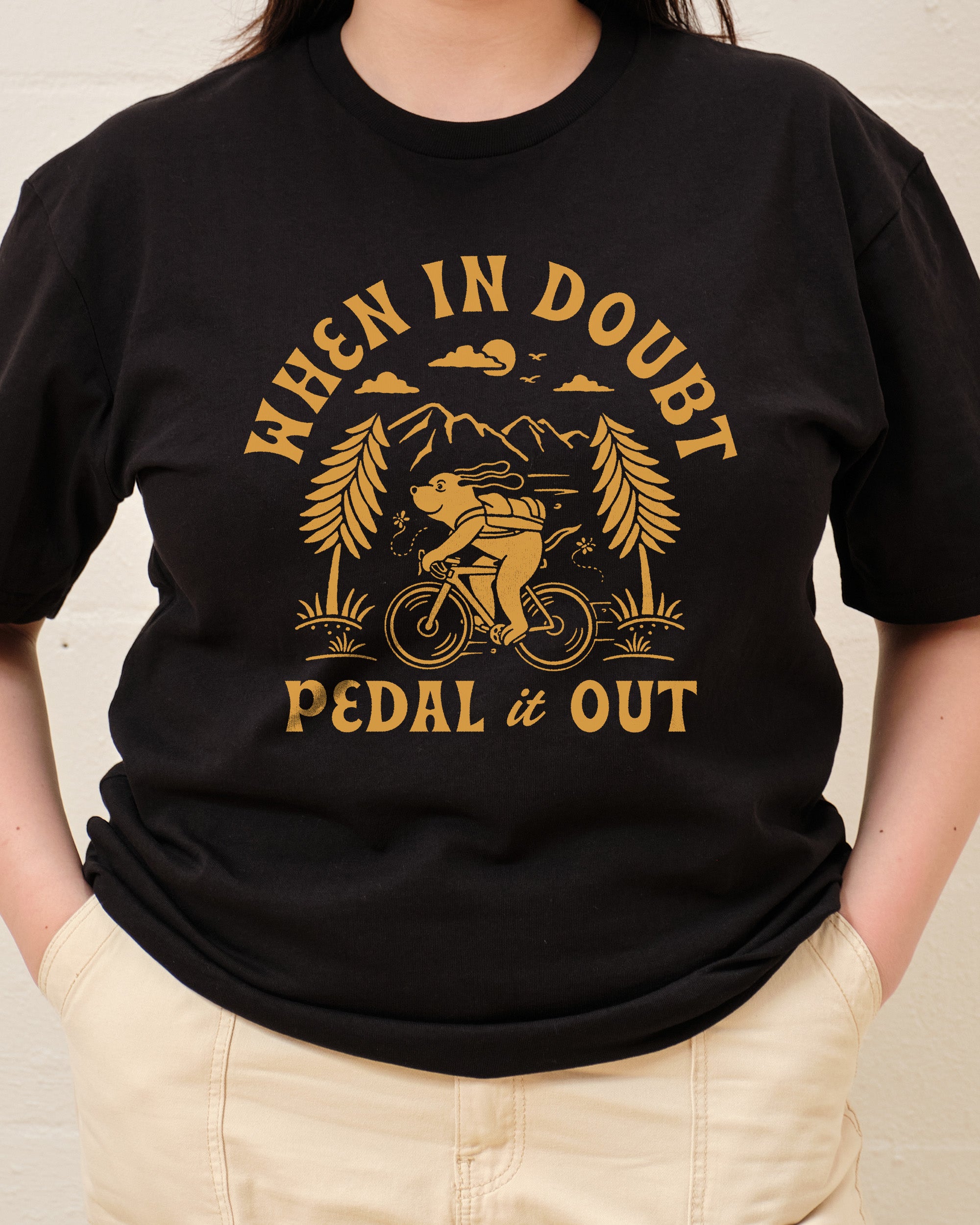 When in Doubt Pedal it Out T-Shirt Australia Online #colour_black