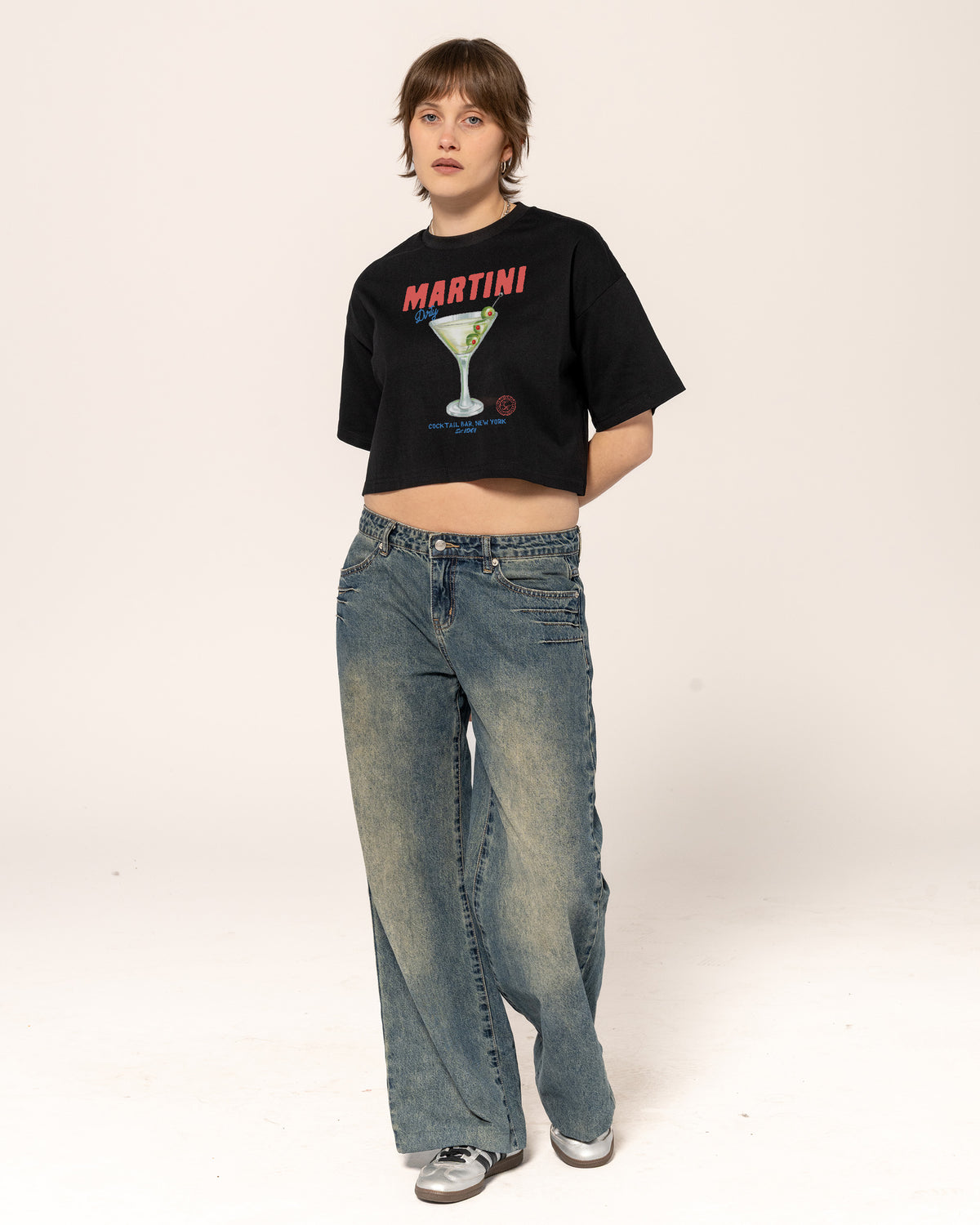 Dirty Martini Black Crop Tee