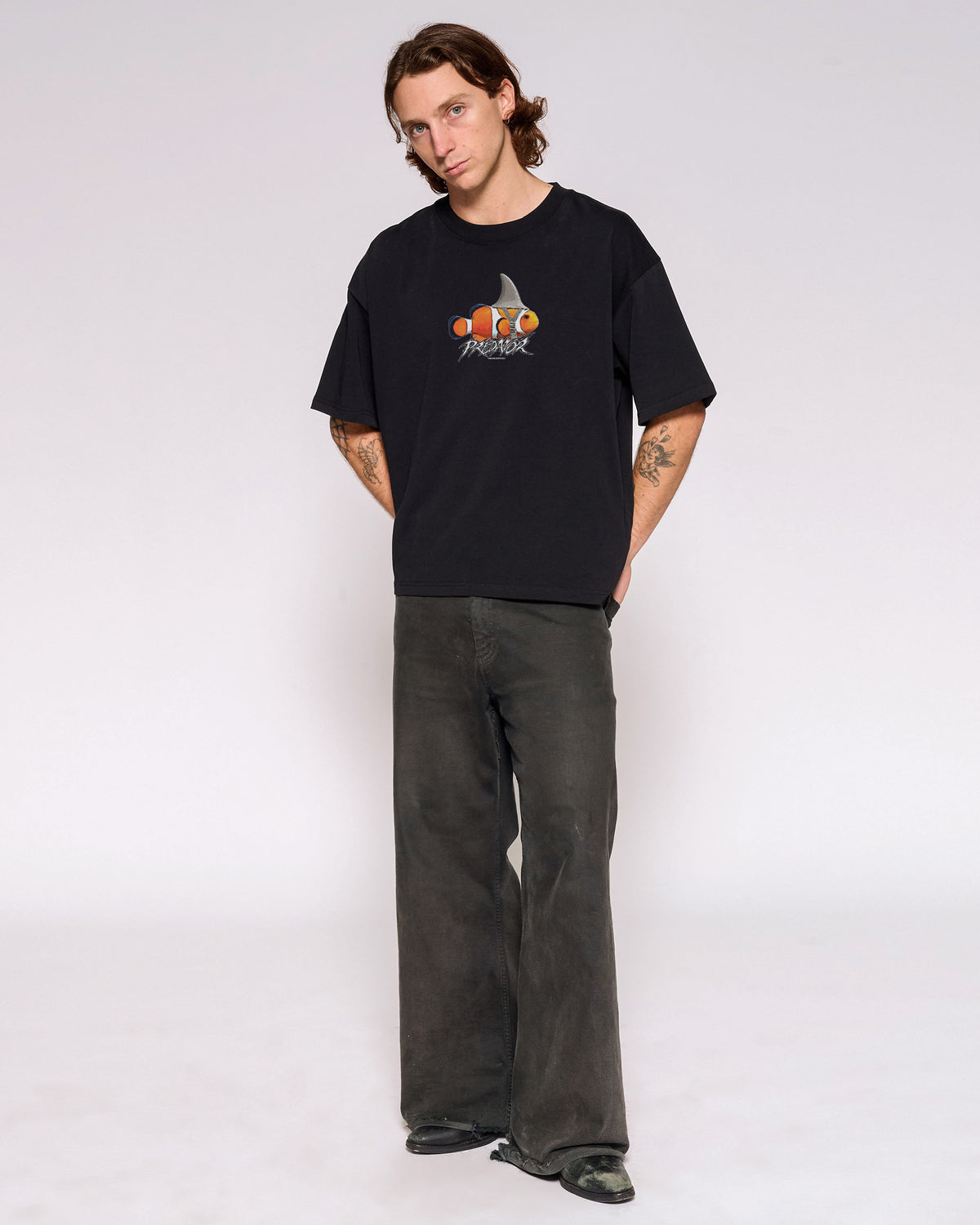 Predator Black Oversized Crop Tee