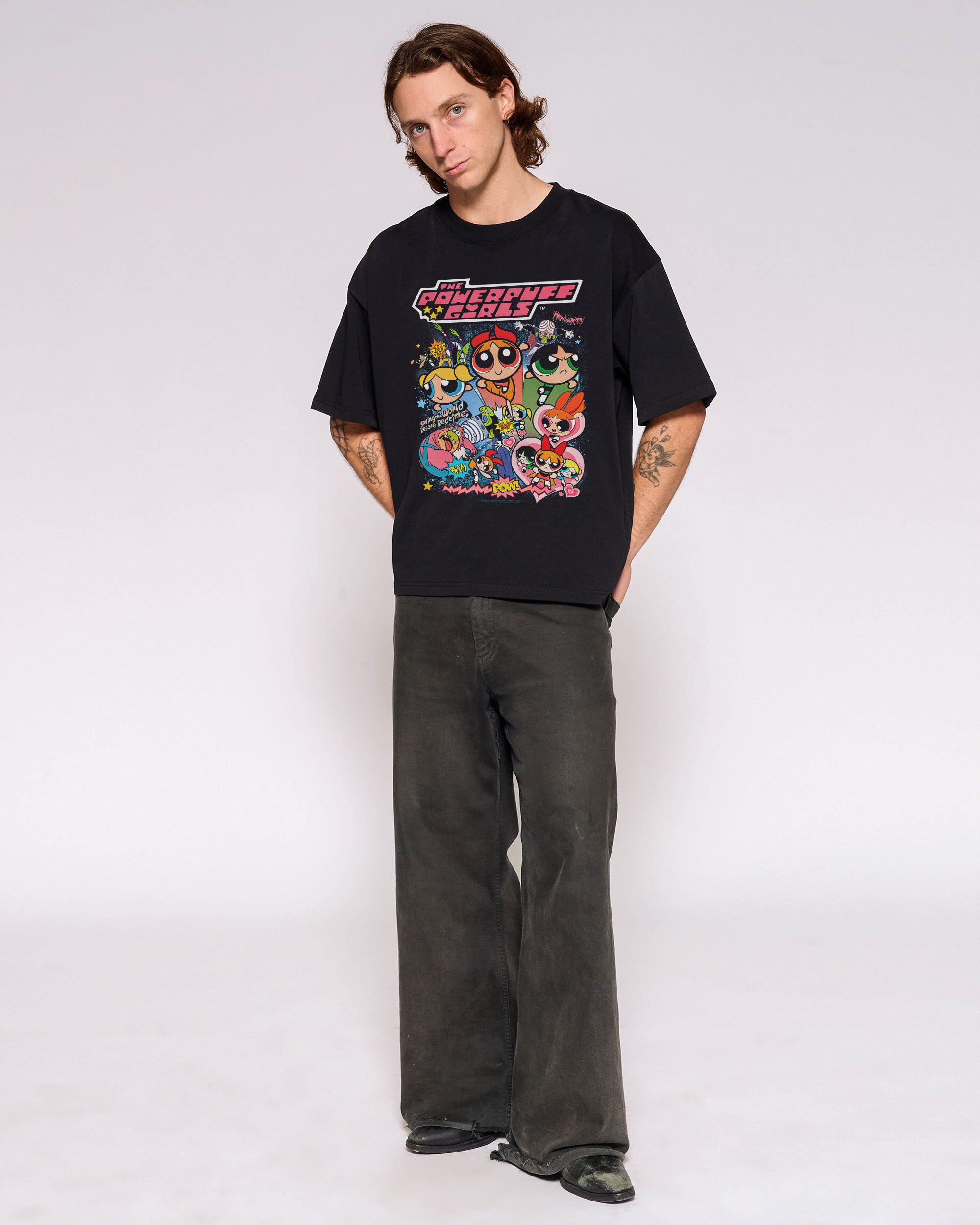 Powerpuff Girls Vintage Oversized Crop Tee