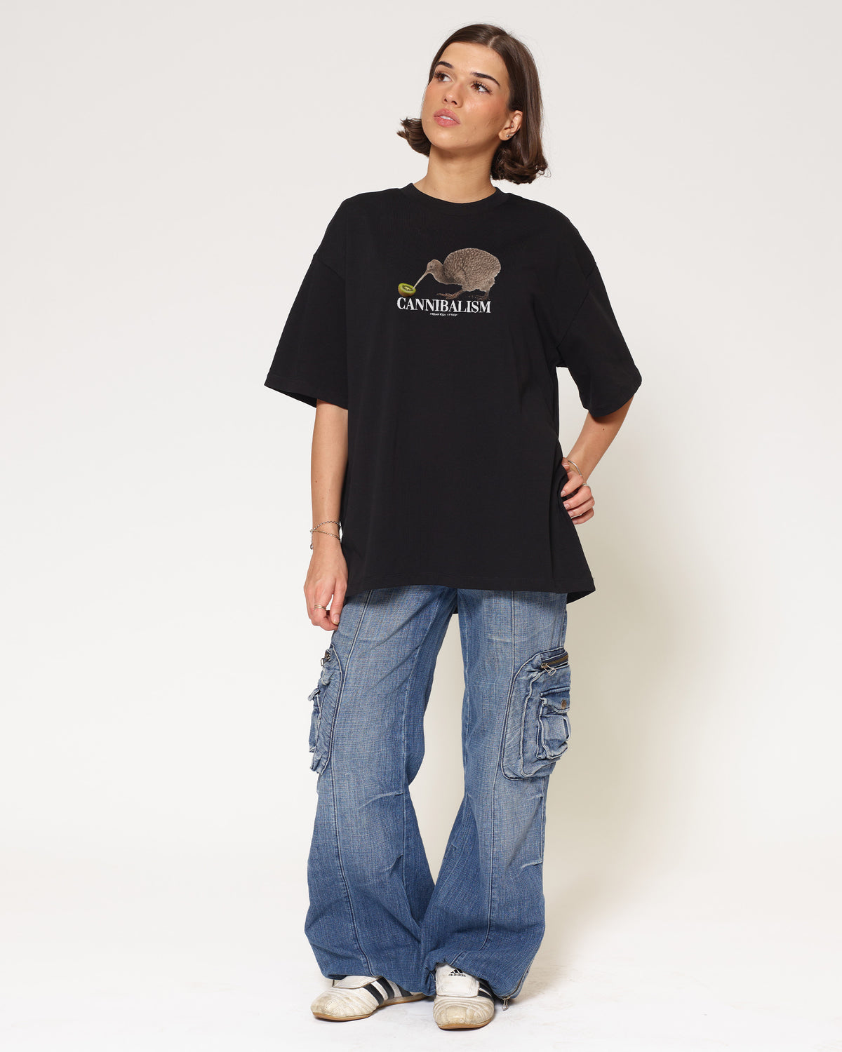 Cannibalism Black Oversized Tee