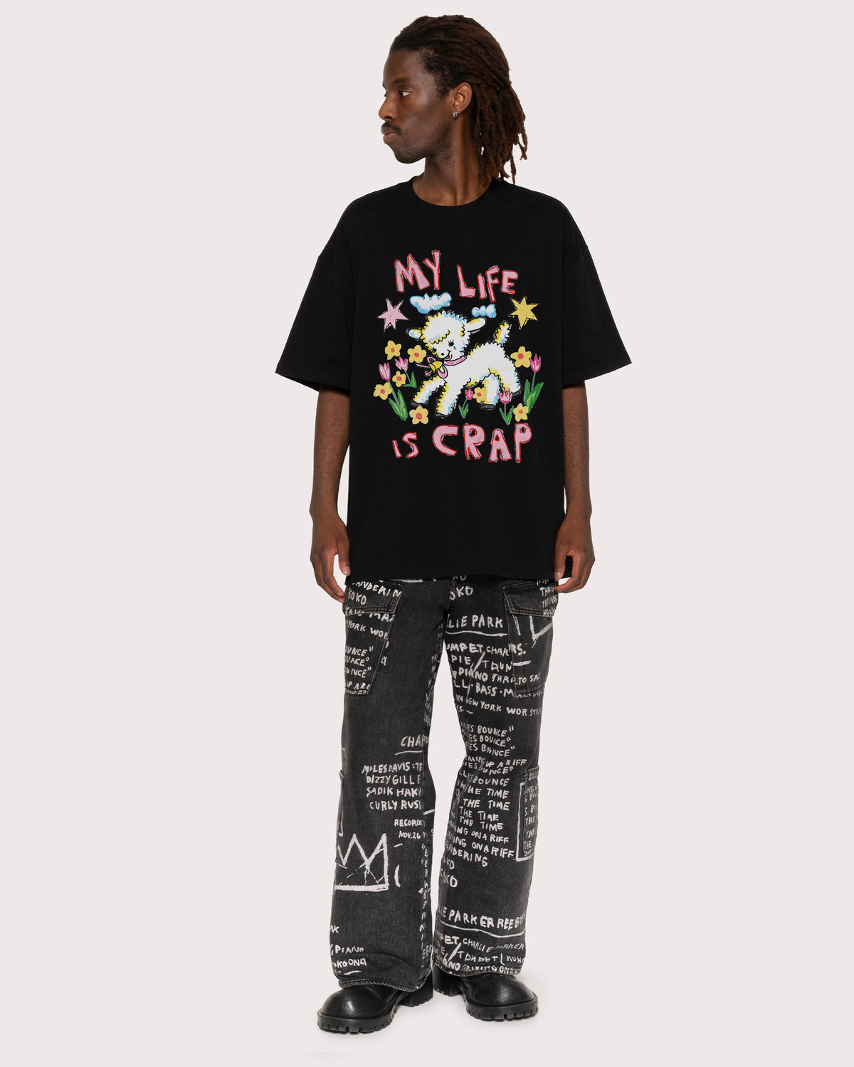 My Life is Crap Black Oversized Tee