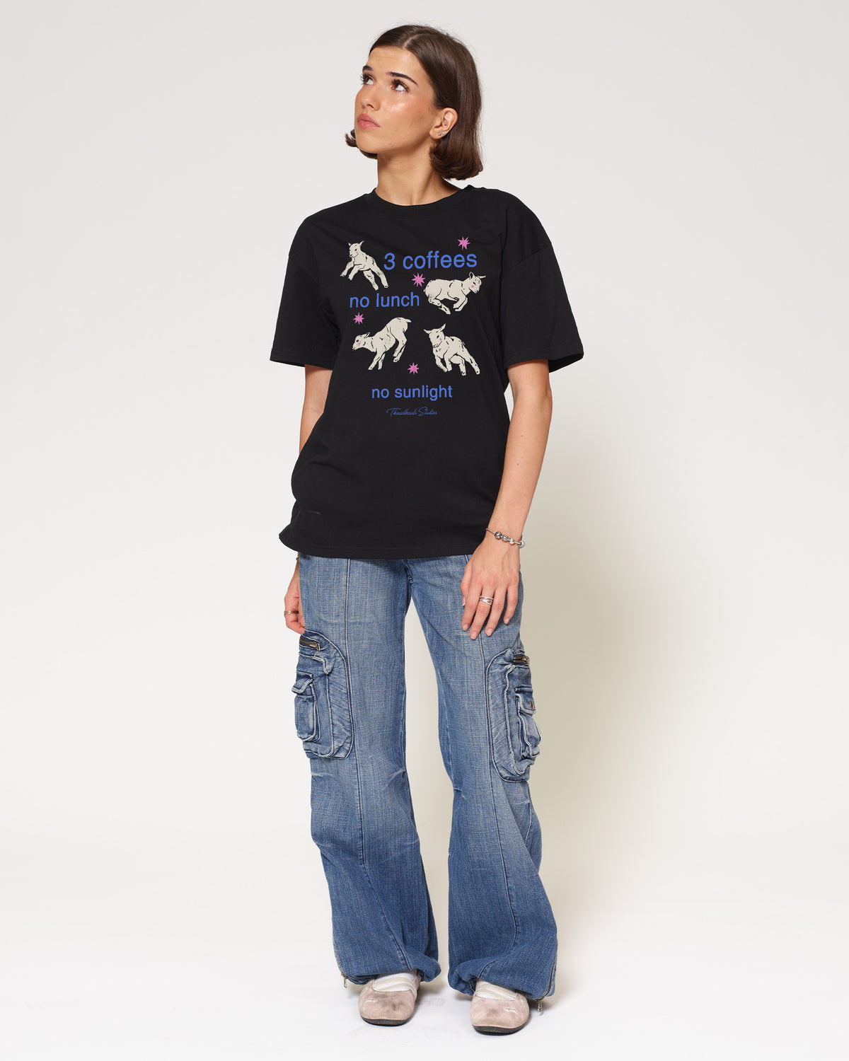3 coffees Black T-Shirt