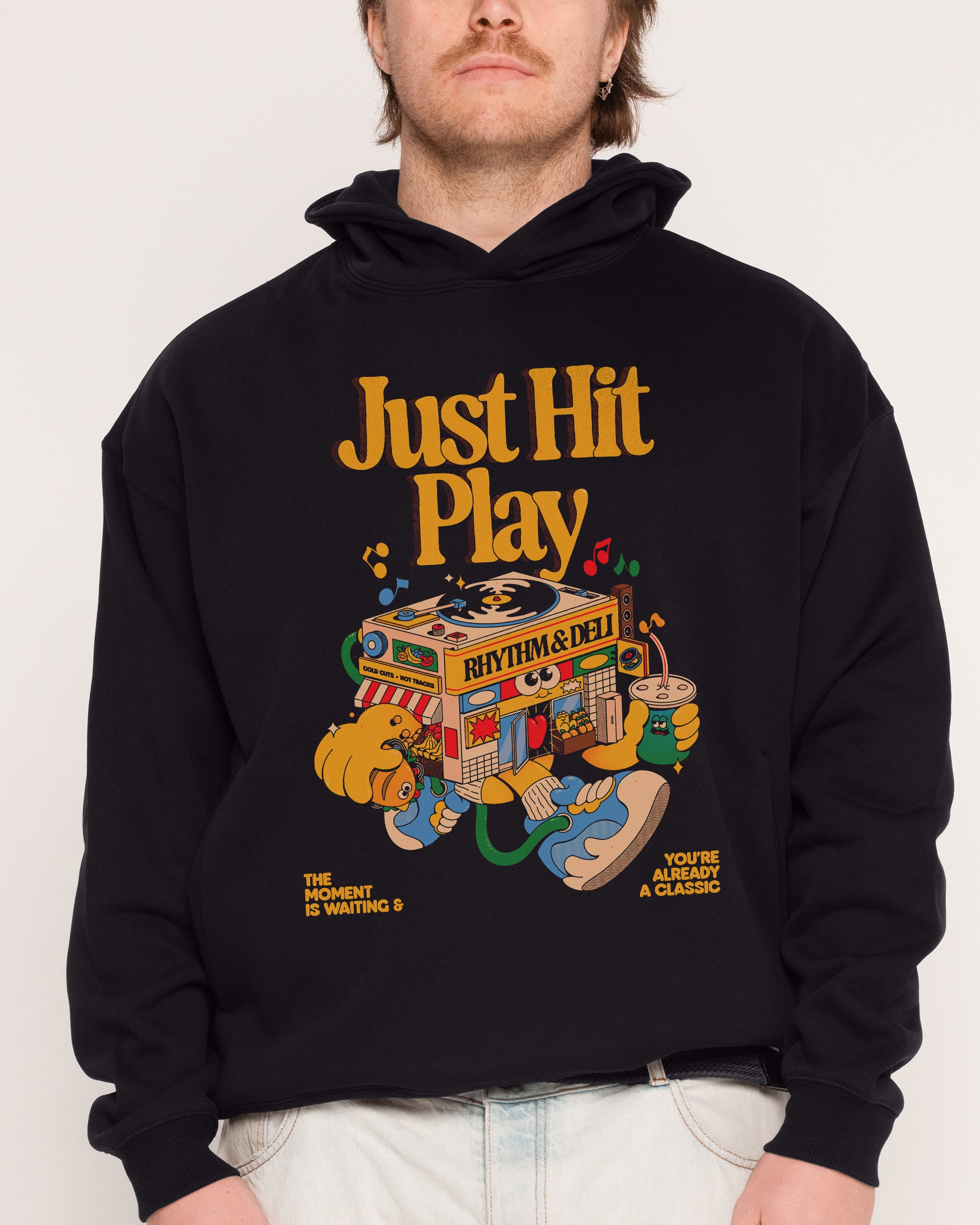 Just Hit Play Black Hoodie