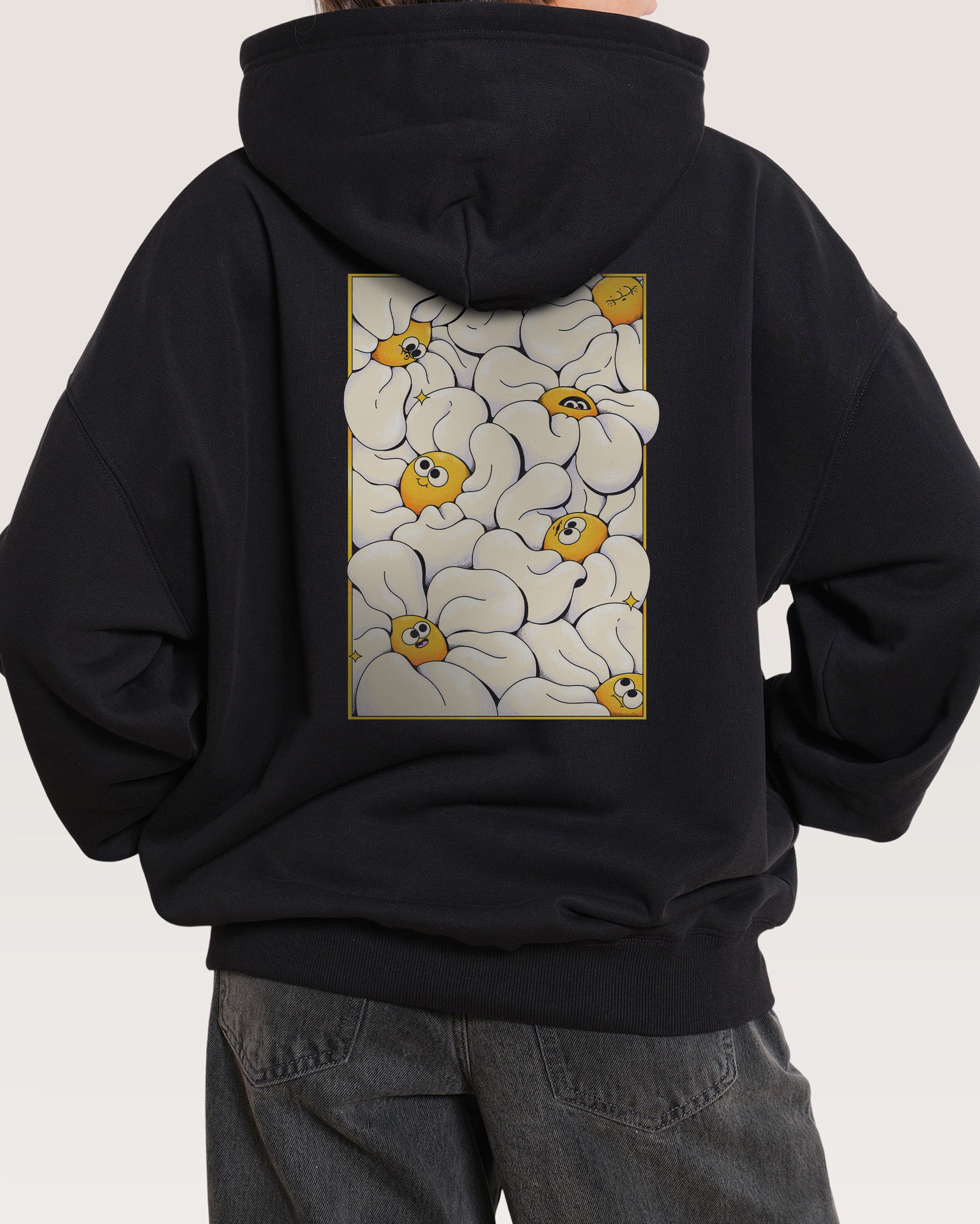 Among the Daisies Black Hoodie